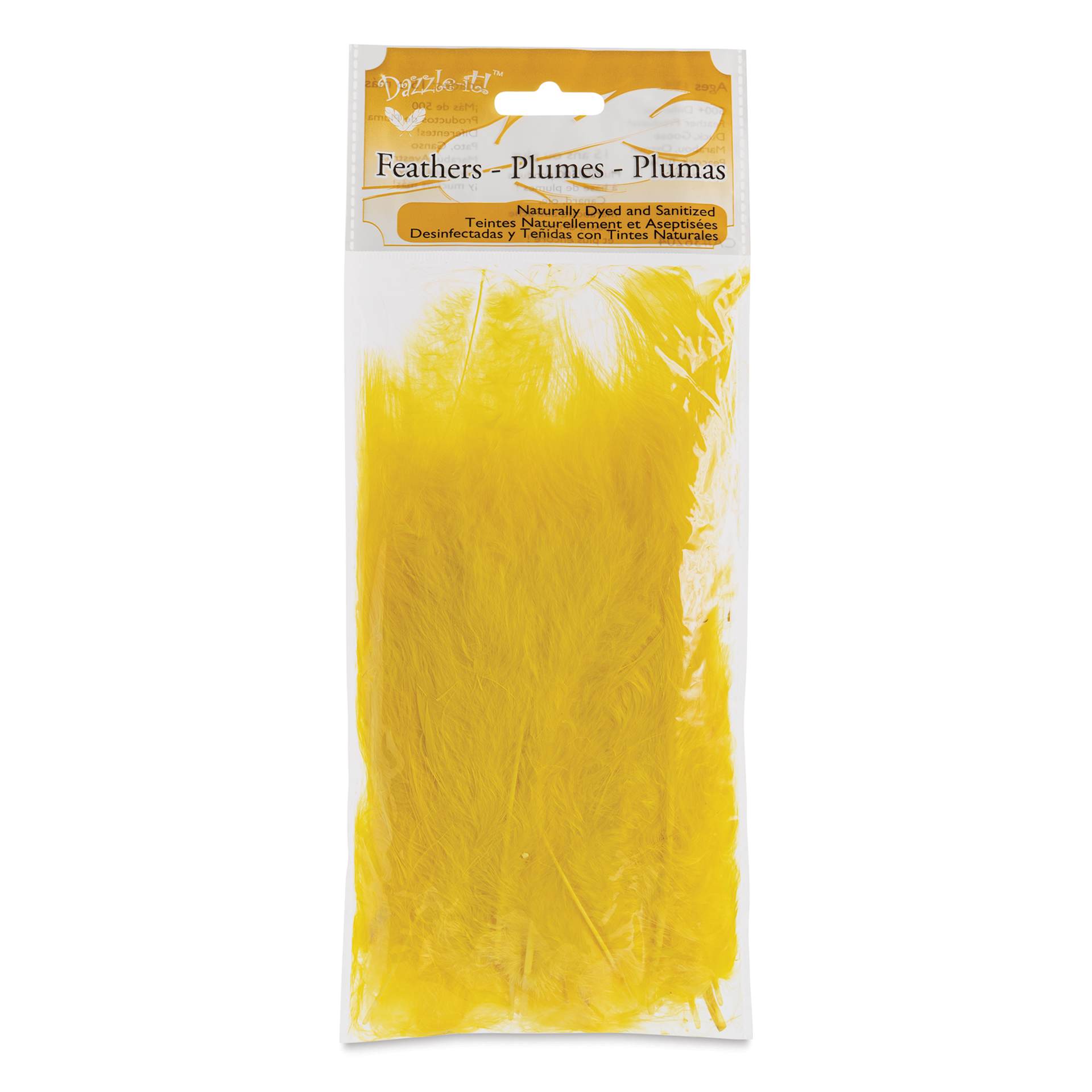 John Bead Marabou Feathers - 18 g, Yellow - front of packaging