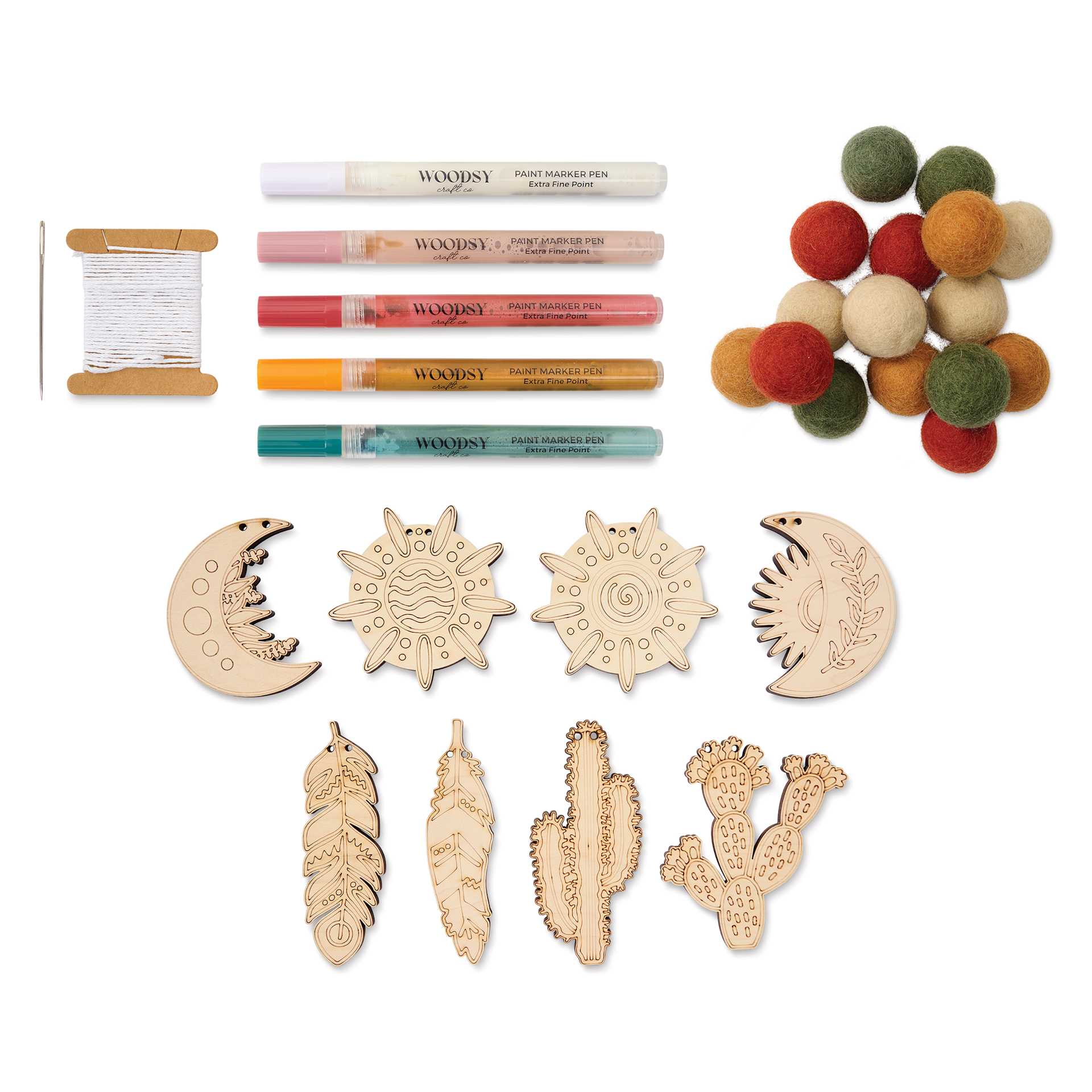Woodsy Craft Co. DIY Garland Kit - Boho - contents