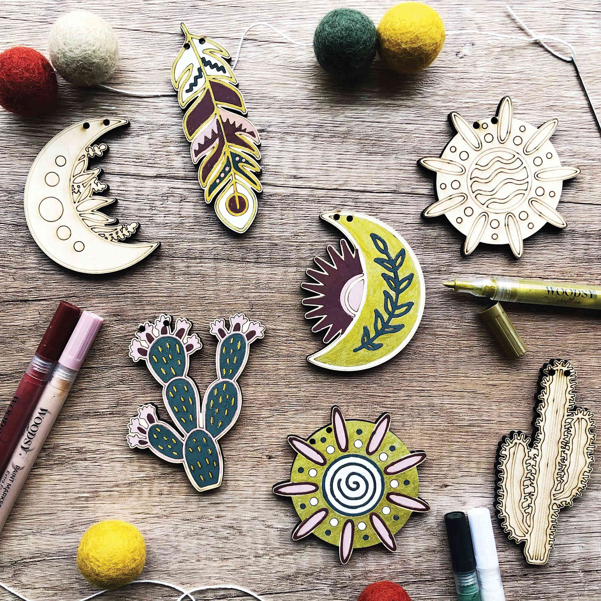 Woodsy Craft Co. DIY Garland Kit - Boho - in progress