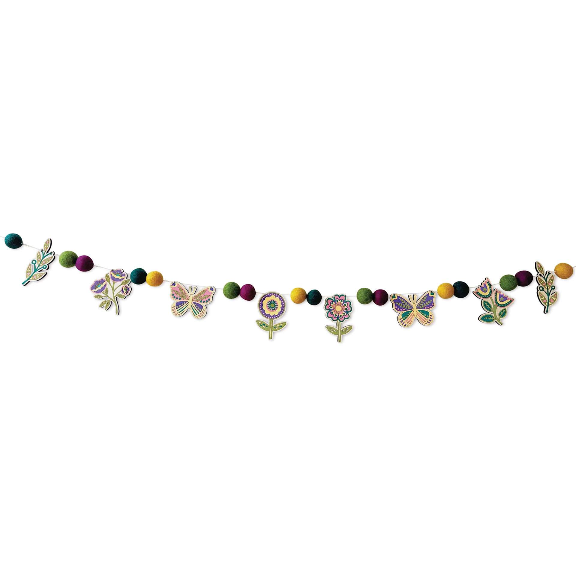 Woodsy Craft Co. DIY Garland Kit - Folksy Flower - finished garland example
