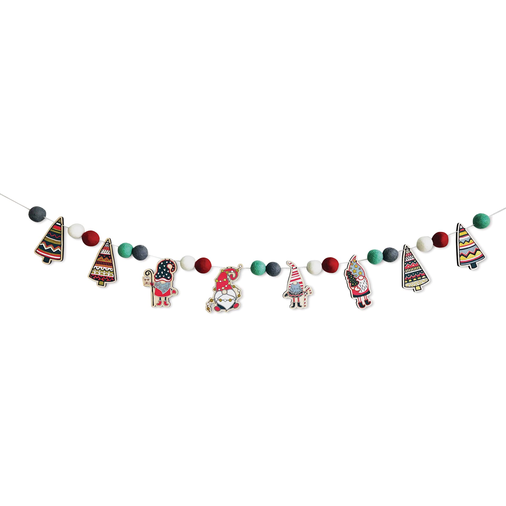 Woodsy Craft Co. DIY Garland Kit - Gnome - finished garland example