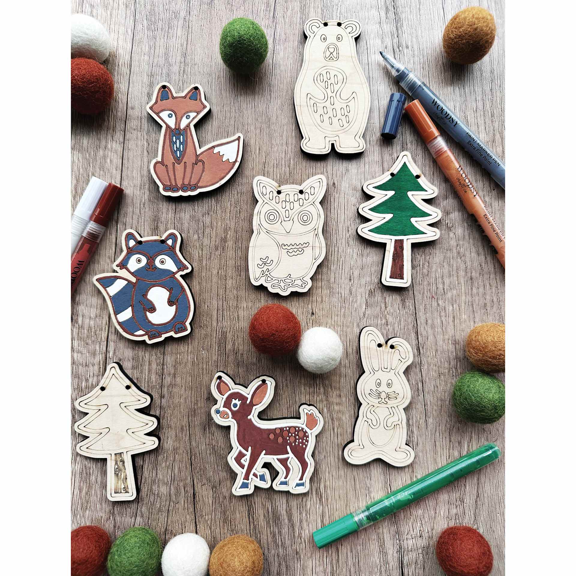 Woodsy Craft Co. DIY Garland Kit - Woodland in progress