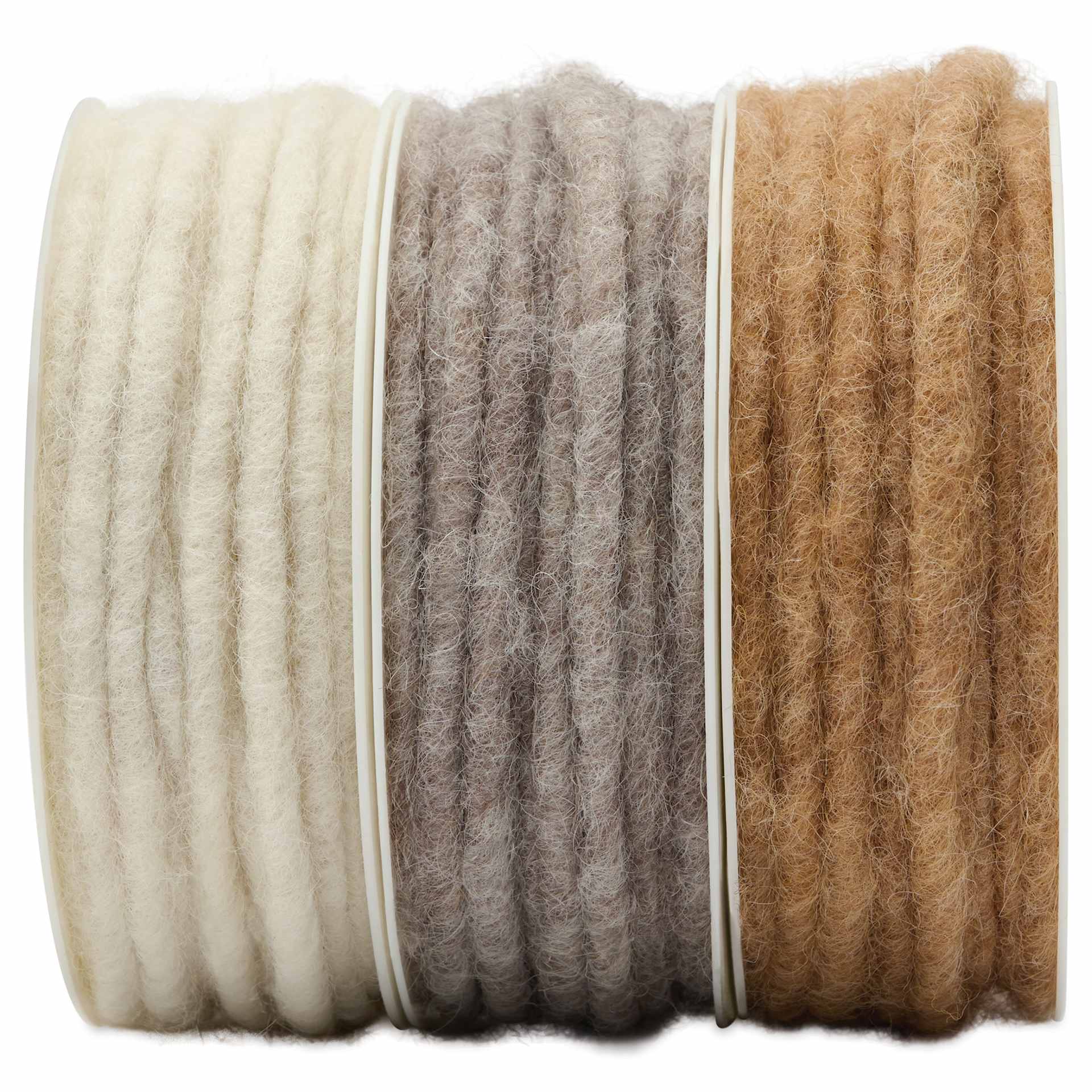 Morex Elbe Wool Ribbon - Neutrals, Pkg of 3