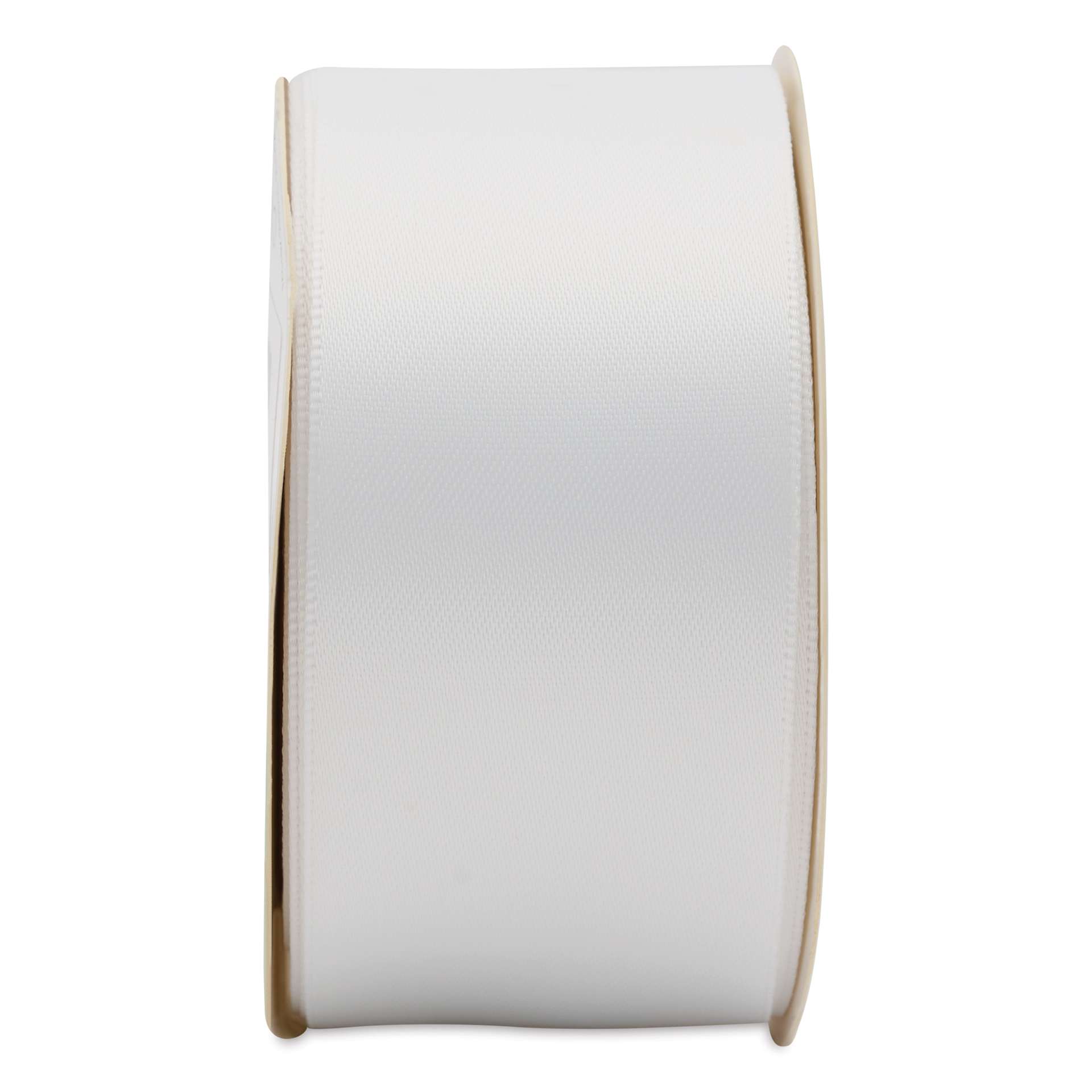 Morex Recycled Double Faced Satin Ribbon - White, 1-1/2" x 10 yd