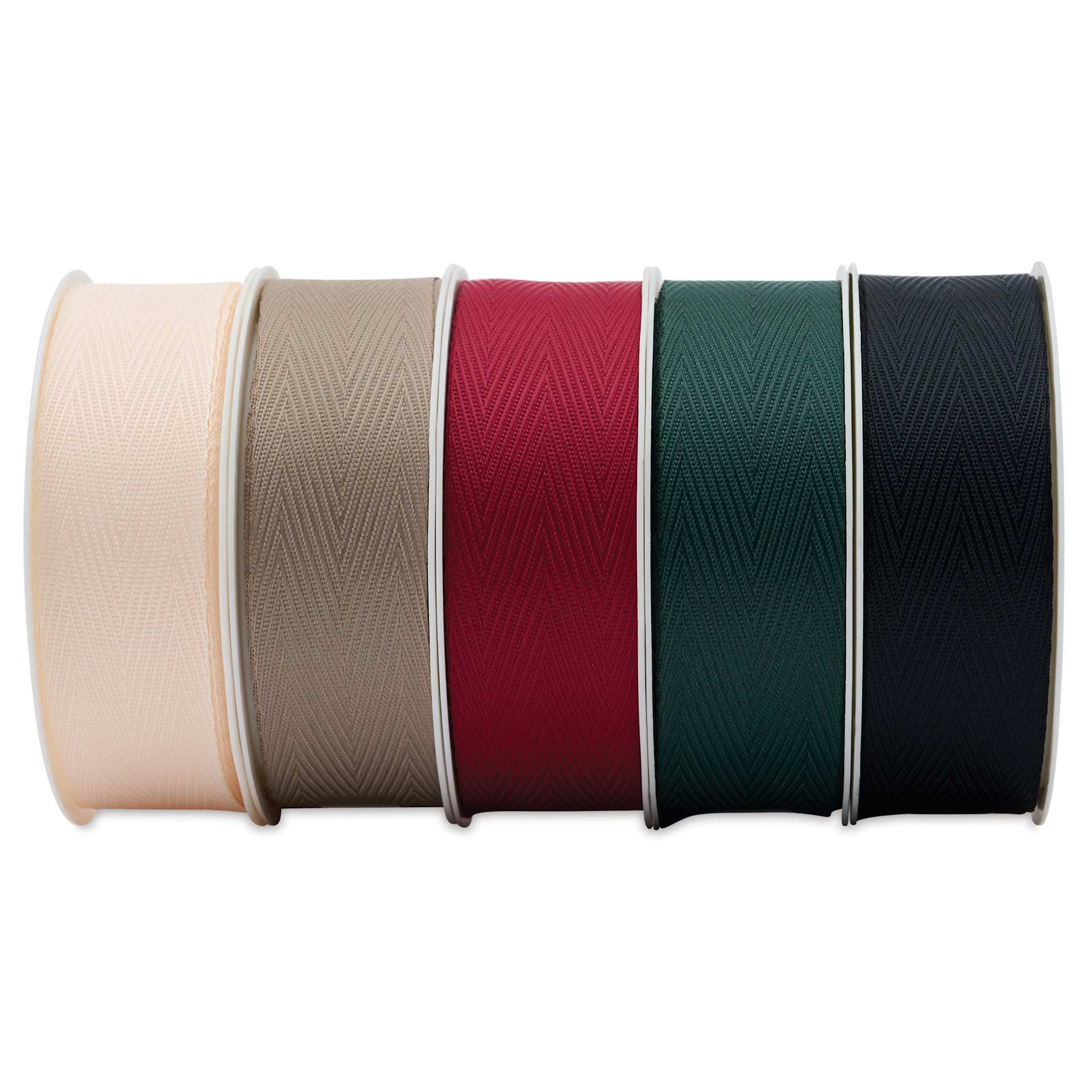 Morex New Life Twill Ribbon - Dark, 1" x 3.25 yd, Pkg of 5