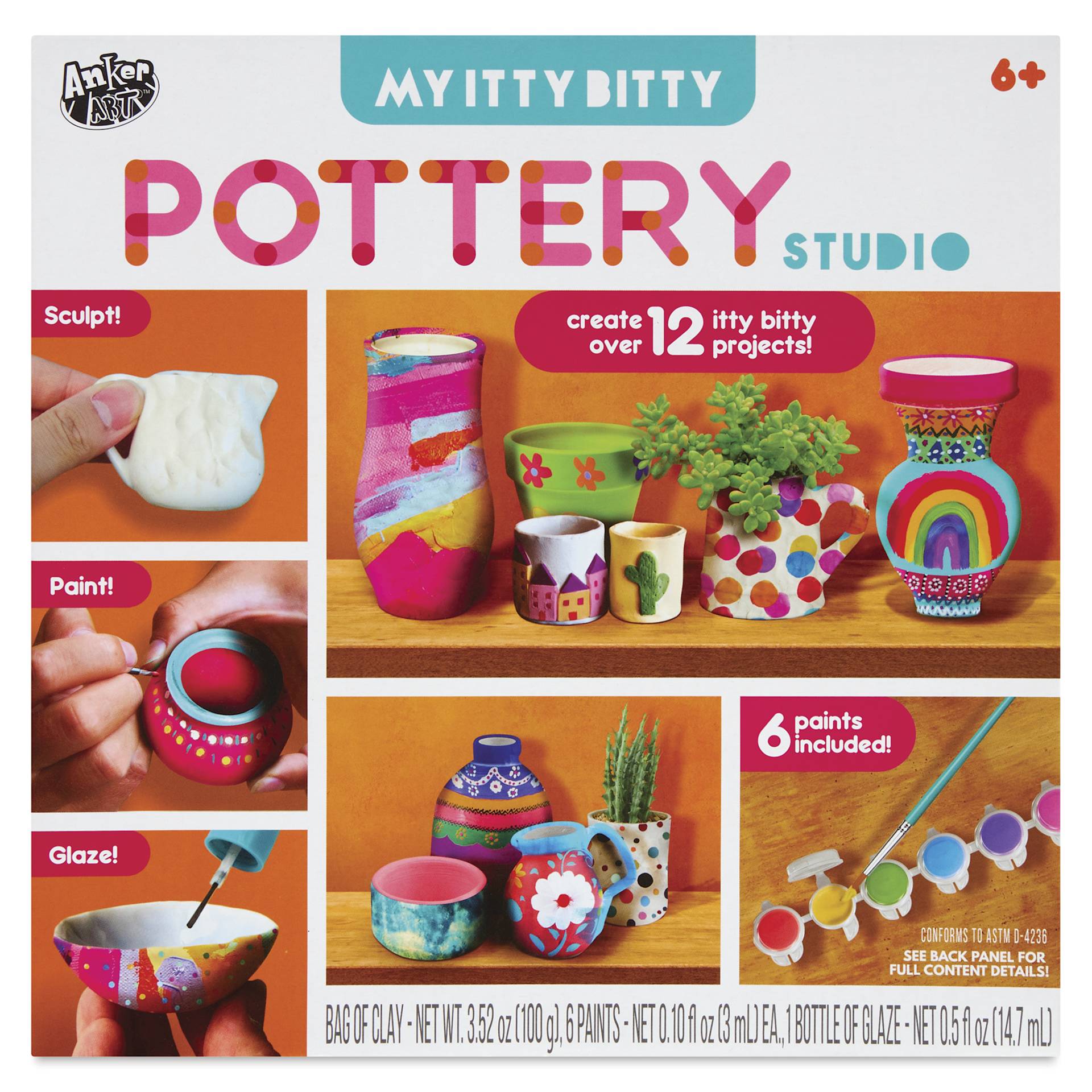 Anker Art My Itty Bitty Pottery Studio Kit - front of packaging