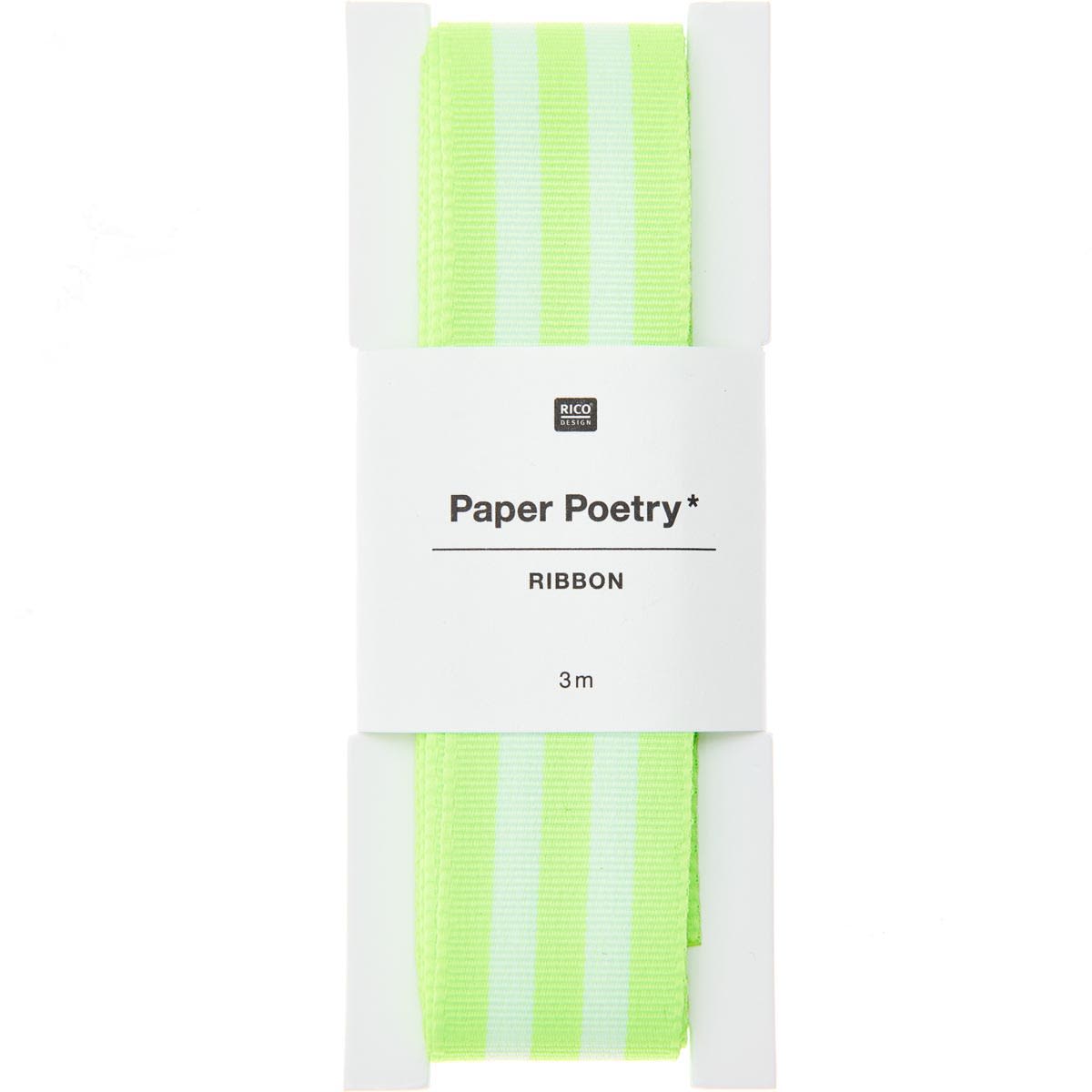 RIBBN STRP 25MMX3M NEON GRN/WH