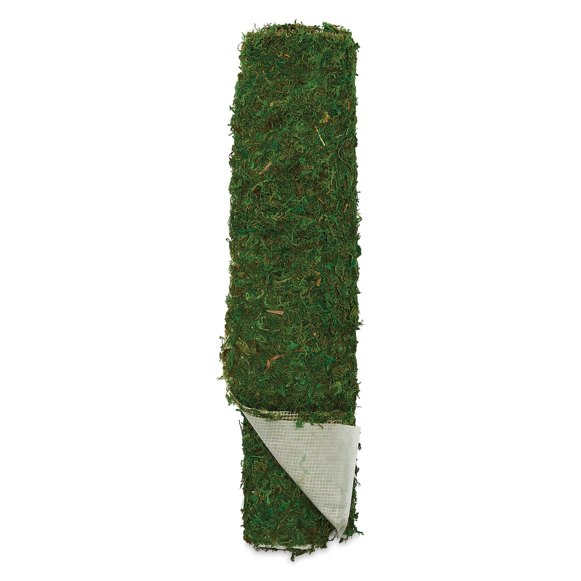 SuperMoss Peel-n-Stick Moss Mat - 18" x 48", corner turned up to show backing