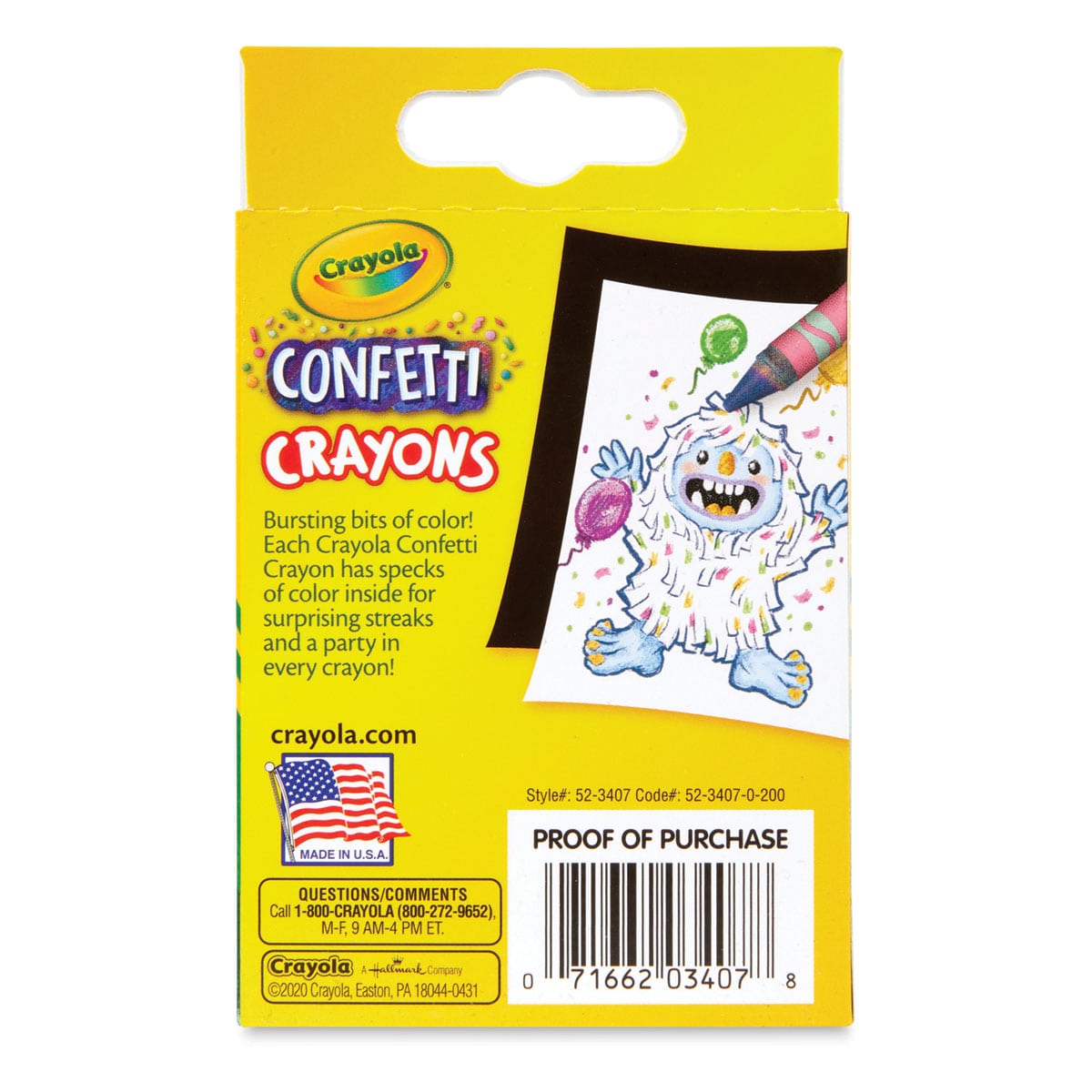 Crayola Confetti Crayons - Back of package
