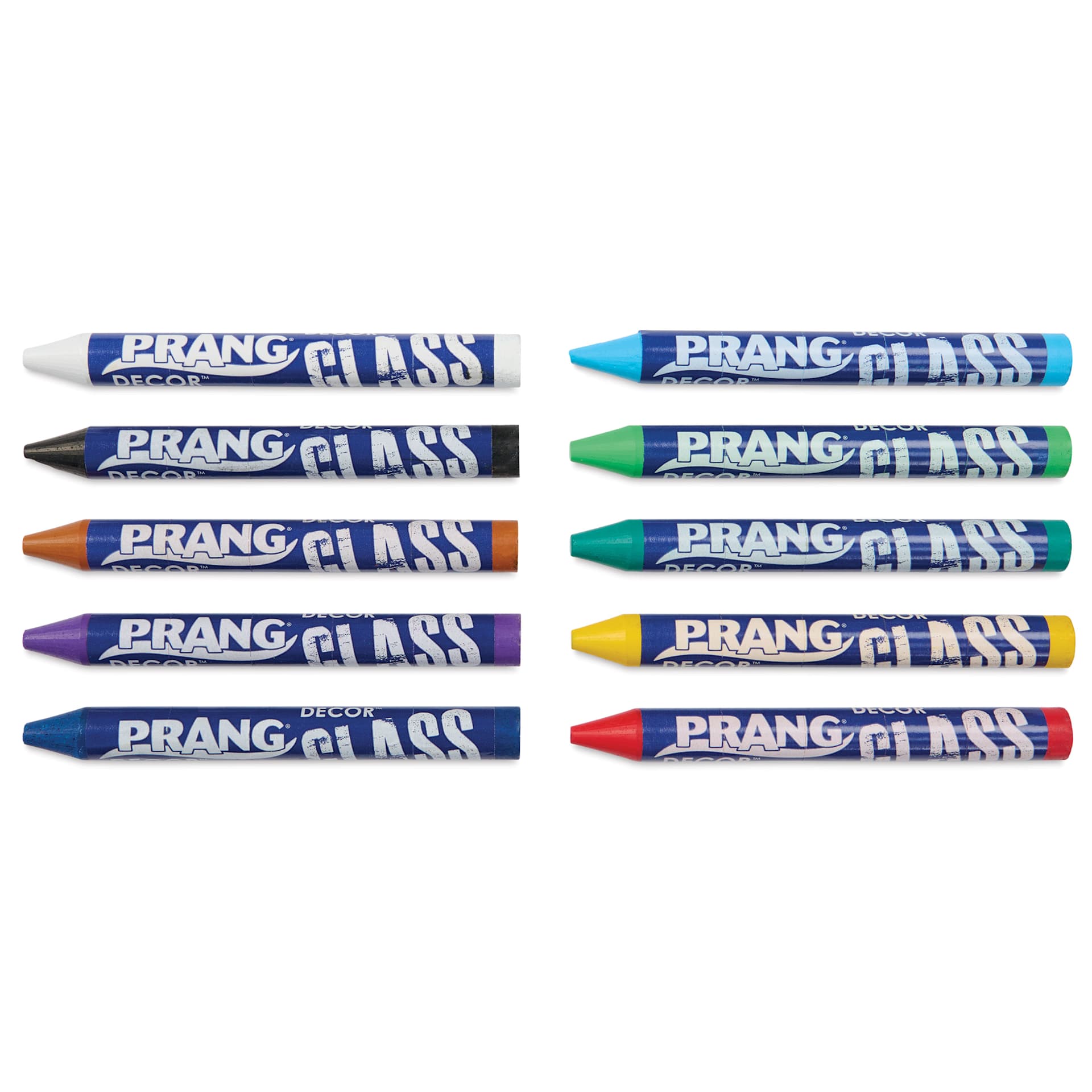 Prang Glass Decor Crayons - Set of 10, crayons laid out