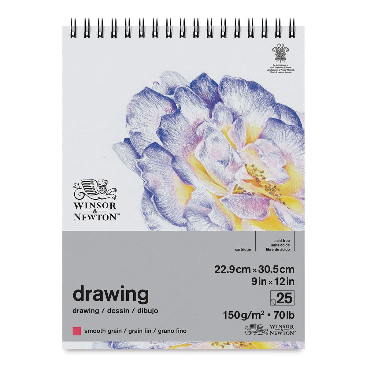 Winsor & Newton Drawing Pad - 9" x 12", Smooth (front of pad)