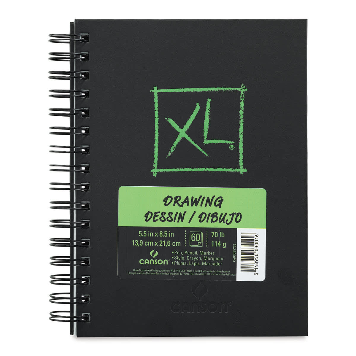 Canson XL Drawing Book - 8-1/2" x 5-1/2", 60 Sheets (front)