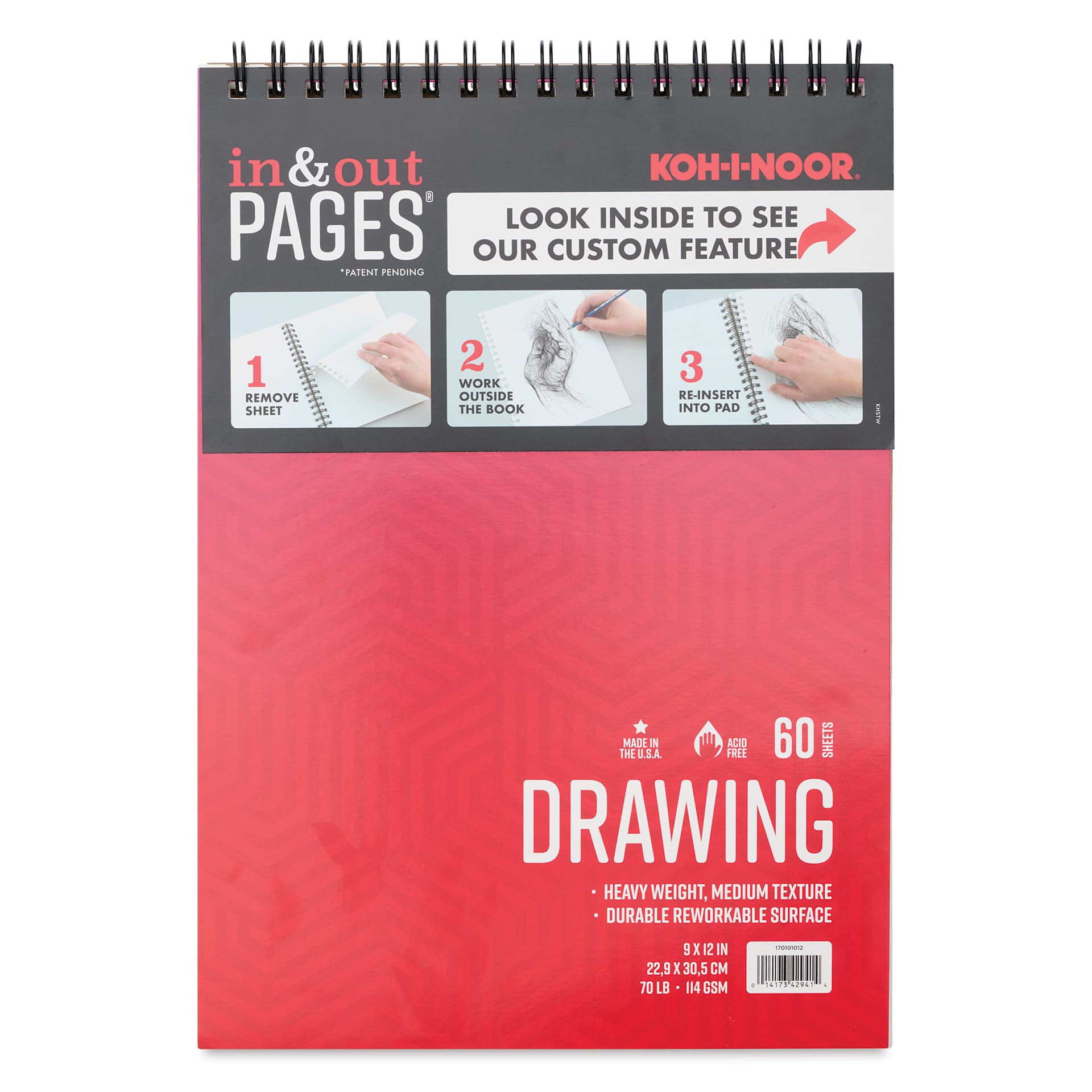 Koh-I-Noor Wirebound Drawing Pad - 9" x 12", Top Wire, front cover