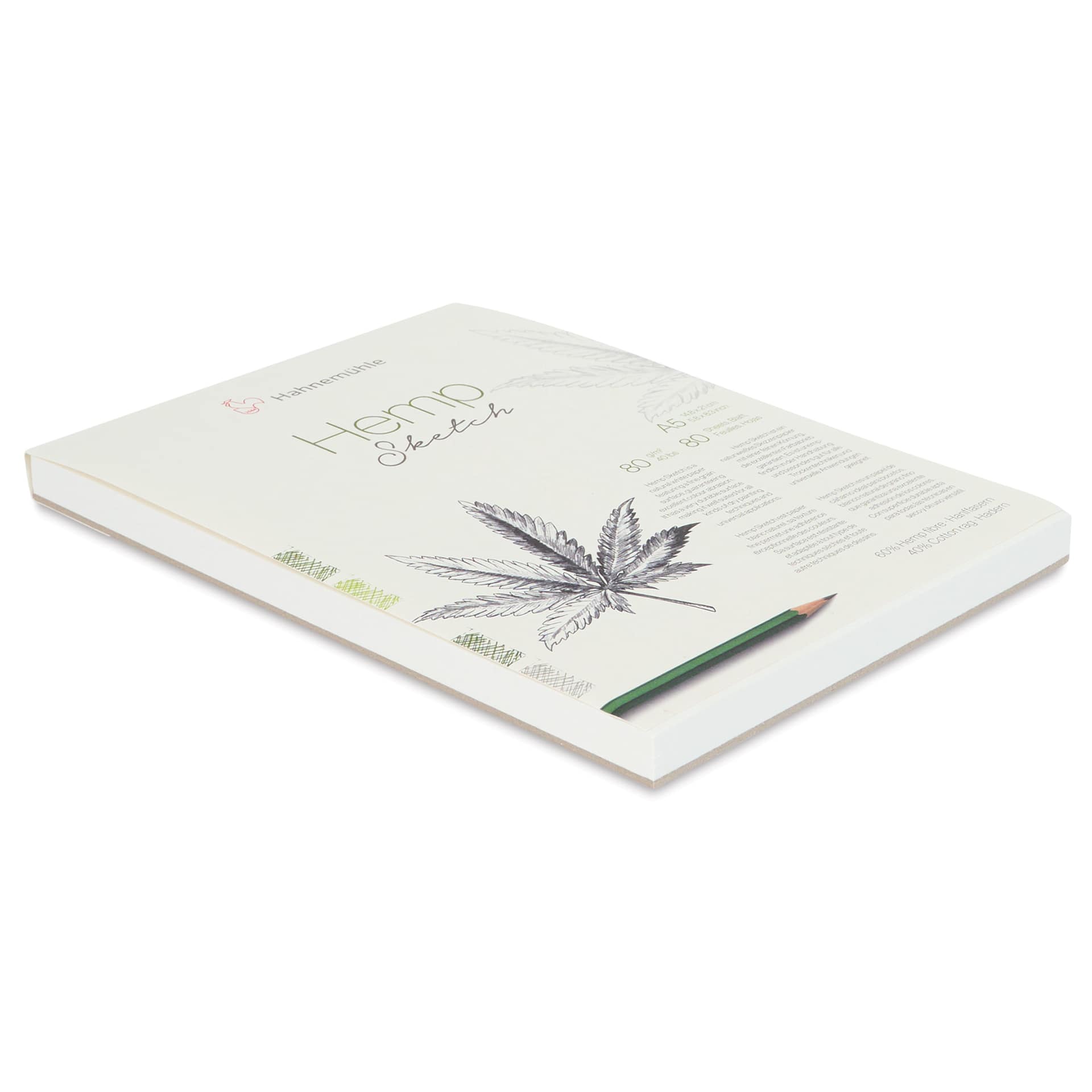 Hahnemühle Hemp Sketch Pad - 5.8" x 8.3", 80 Sheets angled side view