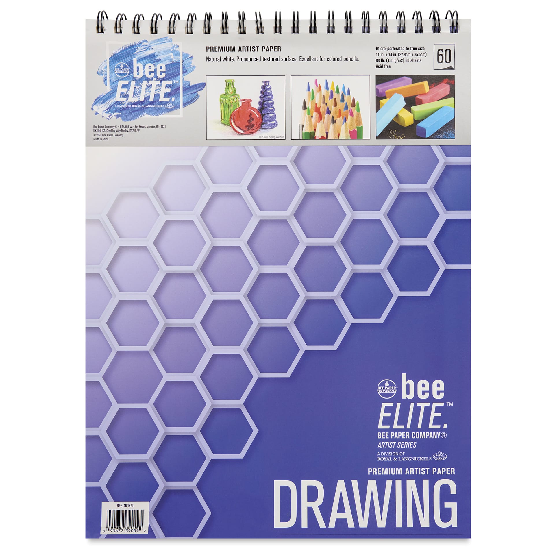 Bee Elite Drawing Pad - 11" x 14", 70 lb, Spiral Bound, front cover