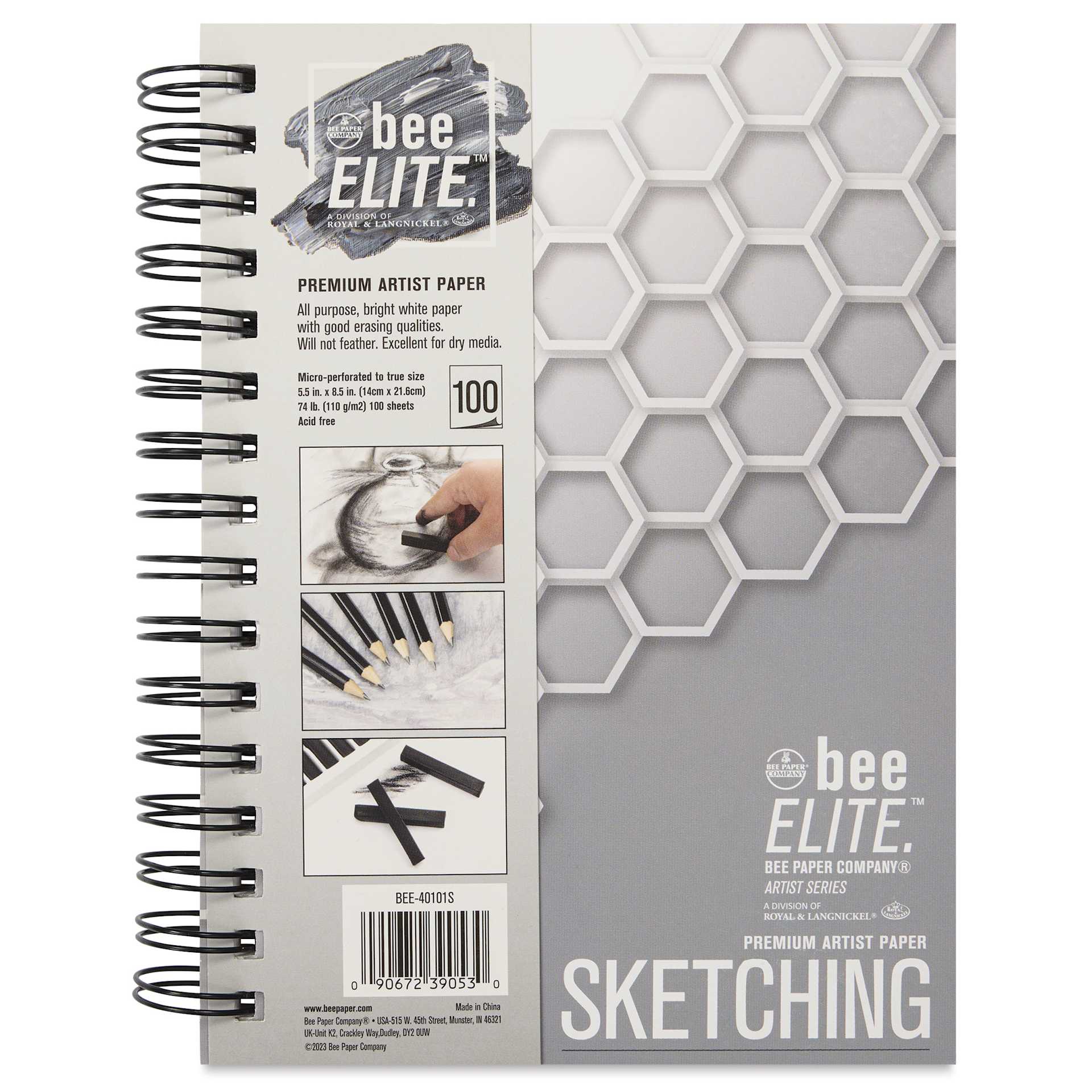Bee Elite Sketch Pad - 5-1/2" x 8-1/2", 74 lb, 100 Sheets, front cover