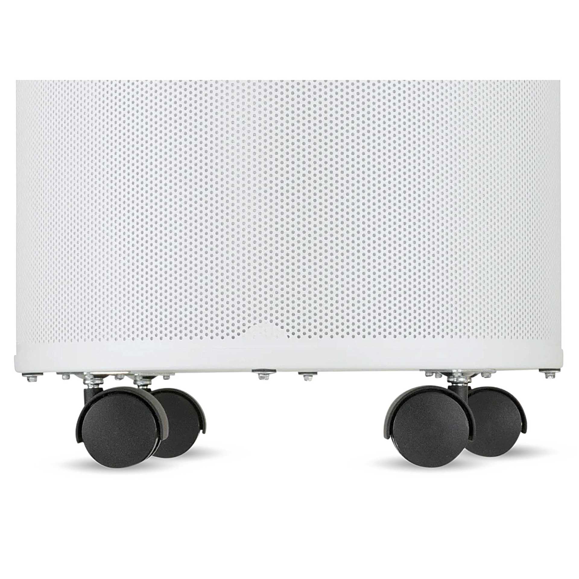 Airpura R600 Air Purifier - White, close up of the wheels. 