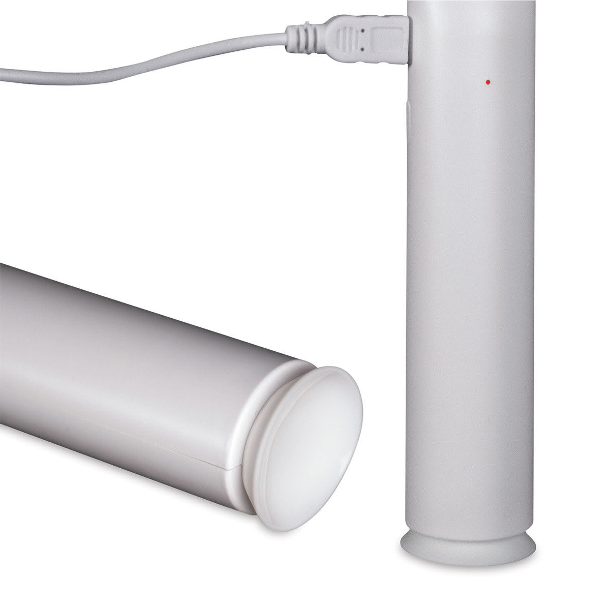 OttLite Rechargeable UVC Disinfecting Wand (Close-up of suction cup on bottom, Wand standing up) 