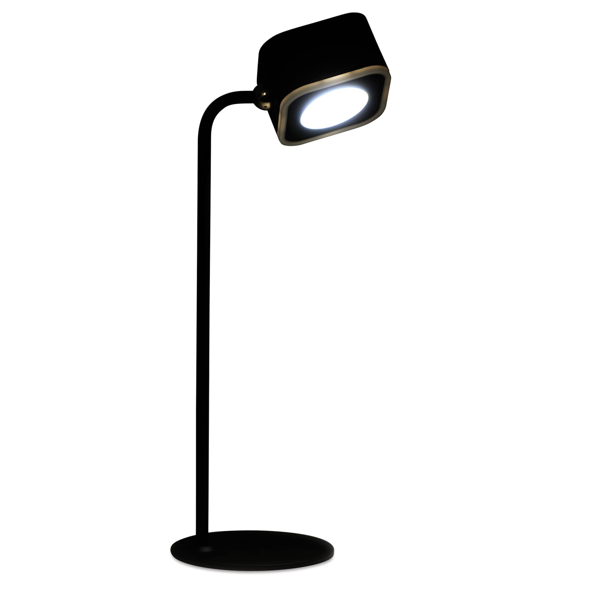 Hobbylight Cube 5-in-1 LED Table Lamp - Black, lamp turned on