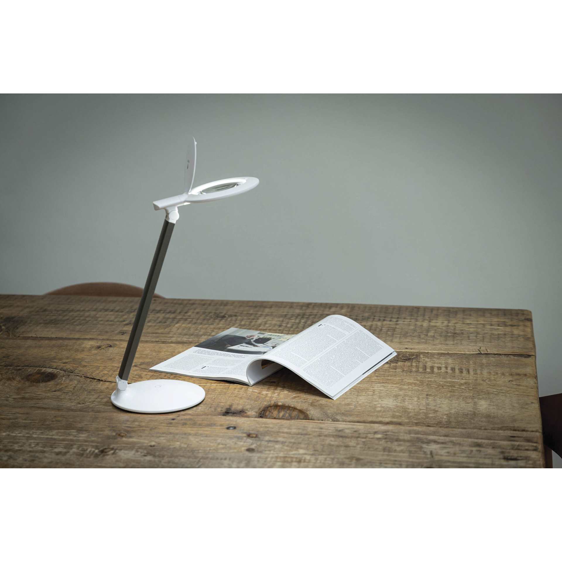 Daylight Halo Go 2 Rechargeable Magnifier Lamp - on table