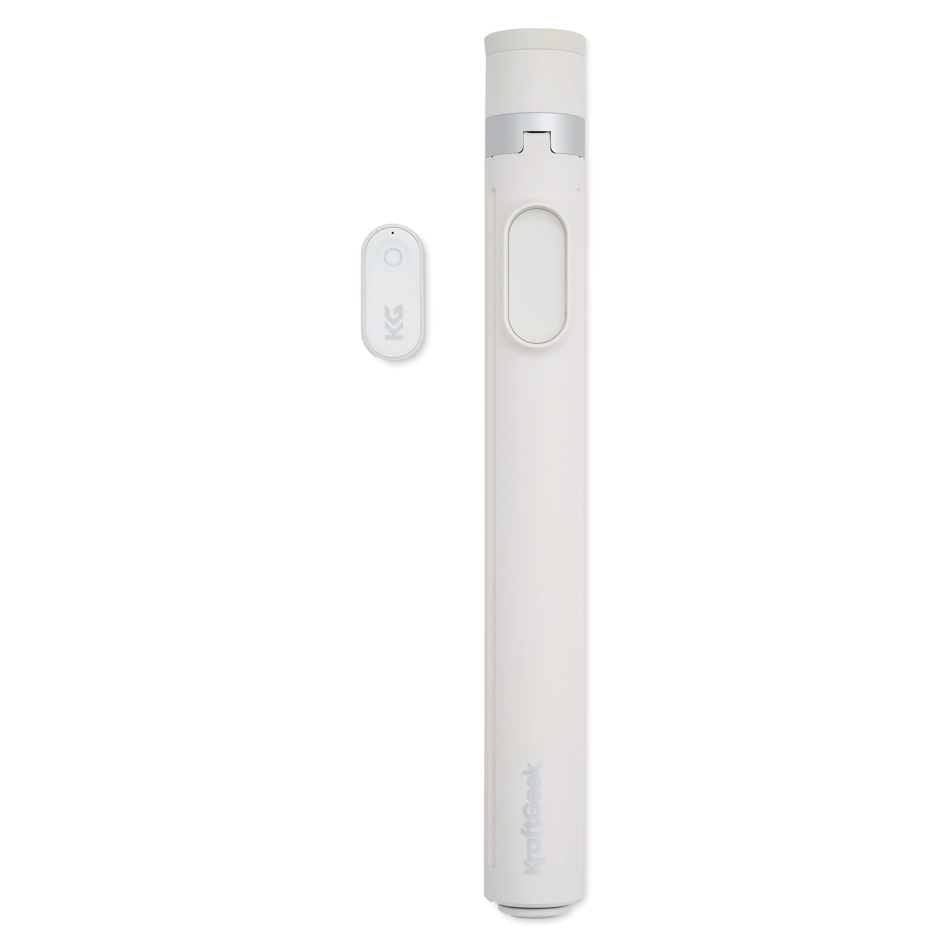 KraftGeek JustTap Tripod - White, with bluetooth remote