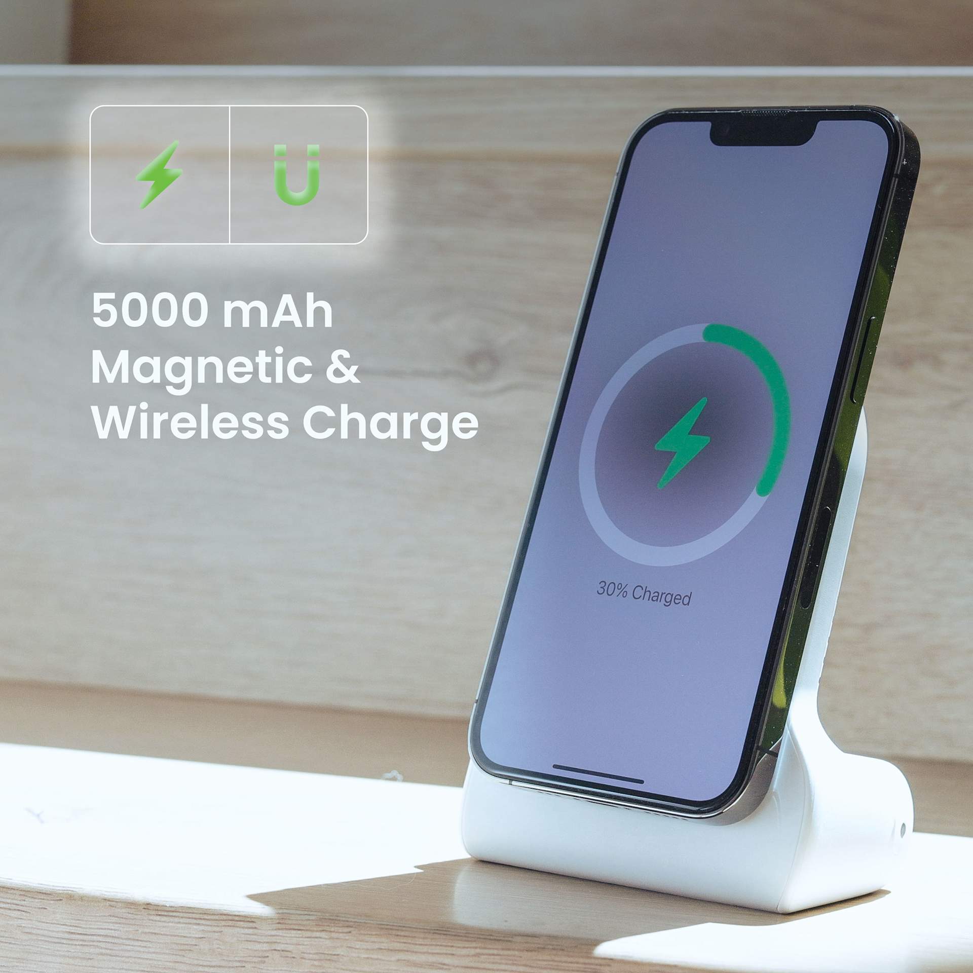 5000 mAh Magnetic and Wireless Change