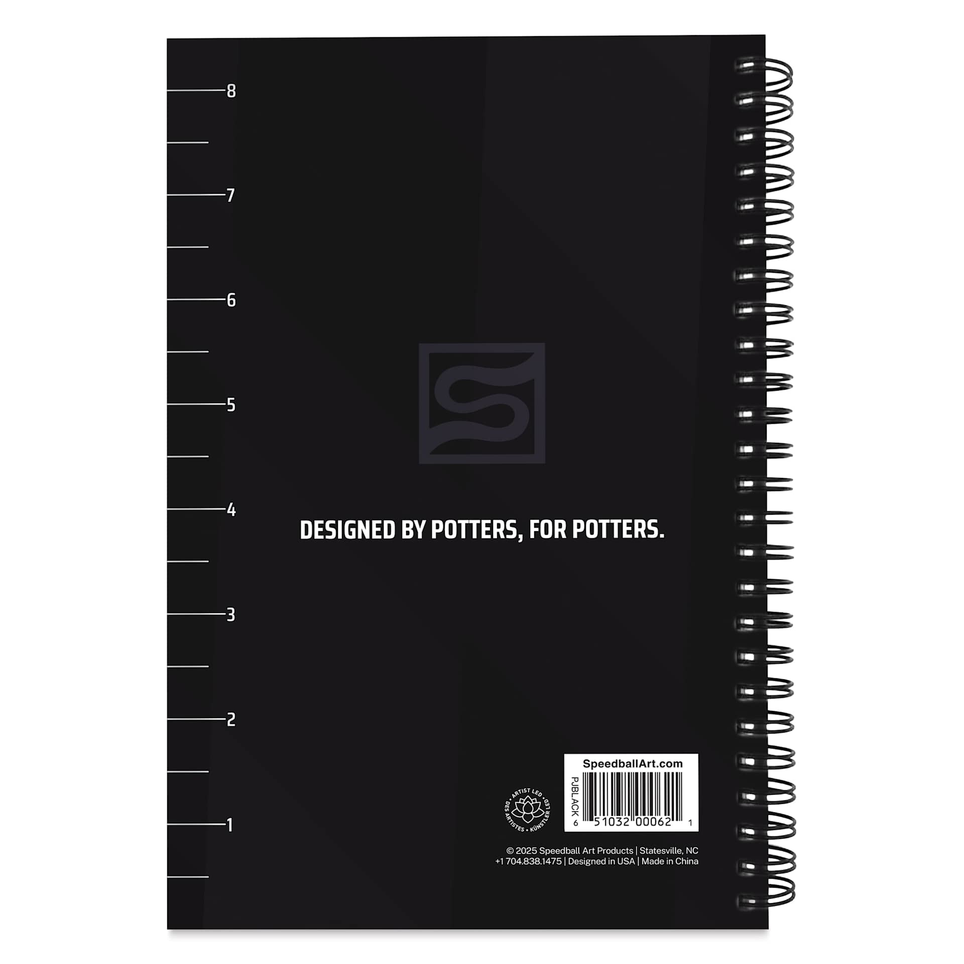 Speedball Potter’s Journey Ceramics Planner - 5-1/2" x 8-1/2", Black, back cover