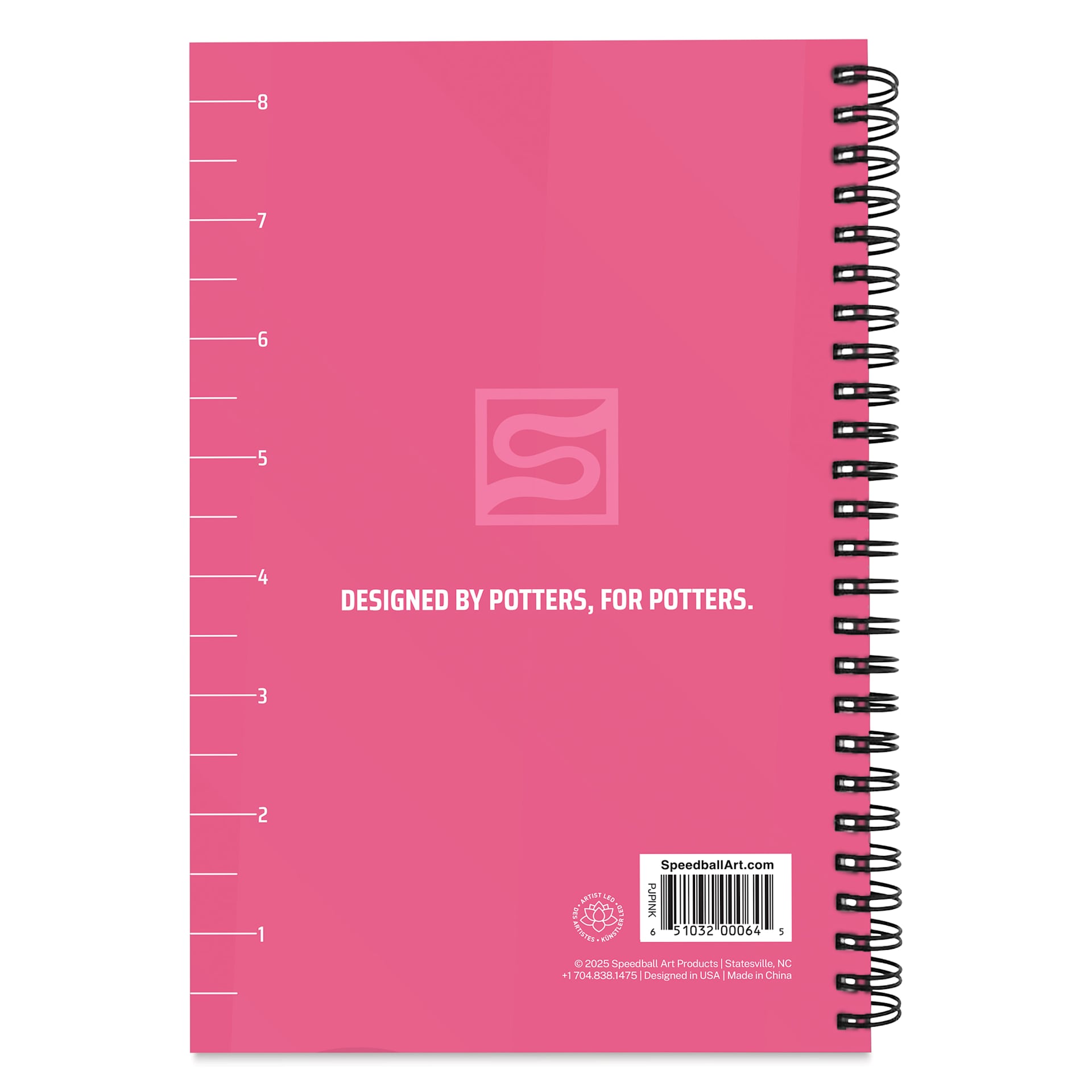 Speedball Potter’s Journey Ceramics Planner - 5-1/2" x 8-1/2", Pink, back cover