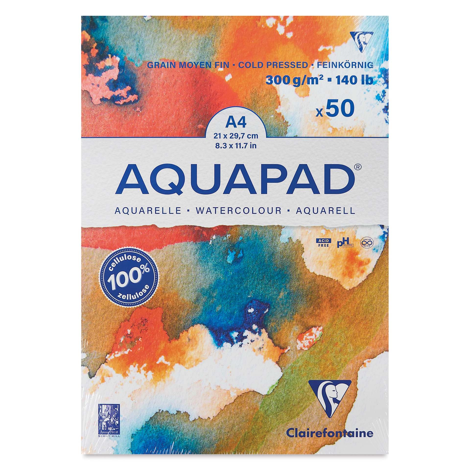 Clairefontaine Aquapad - 8.3" x 11.7", Cold Press, 50 Sheets
