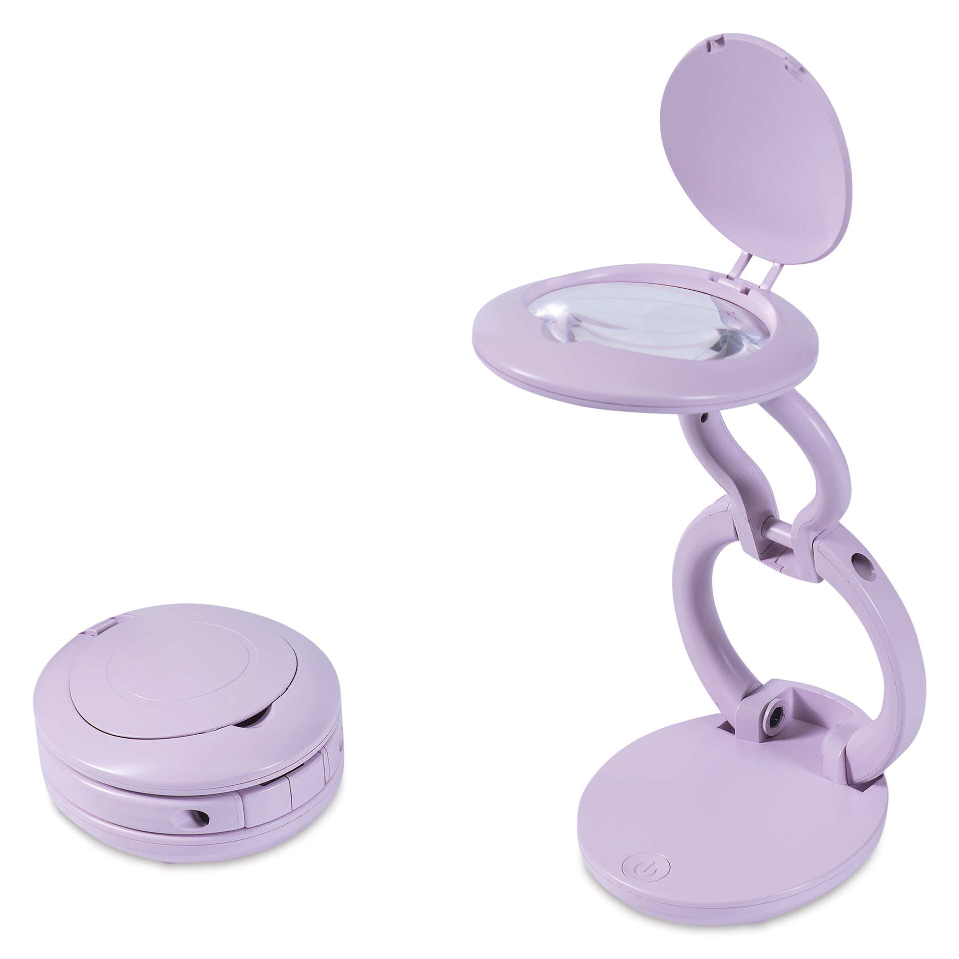 Daylight YoYo Magnifier Lamp - Lilac, compact and extended