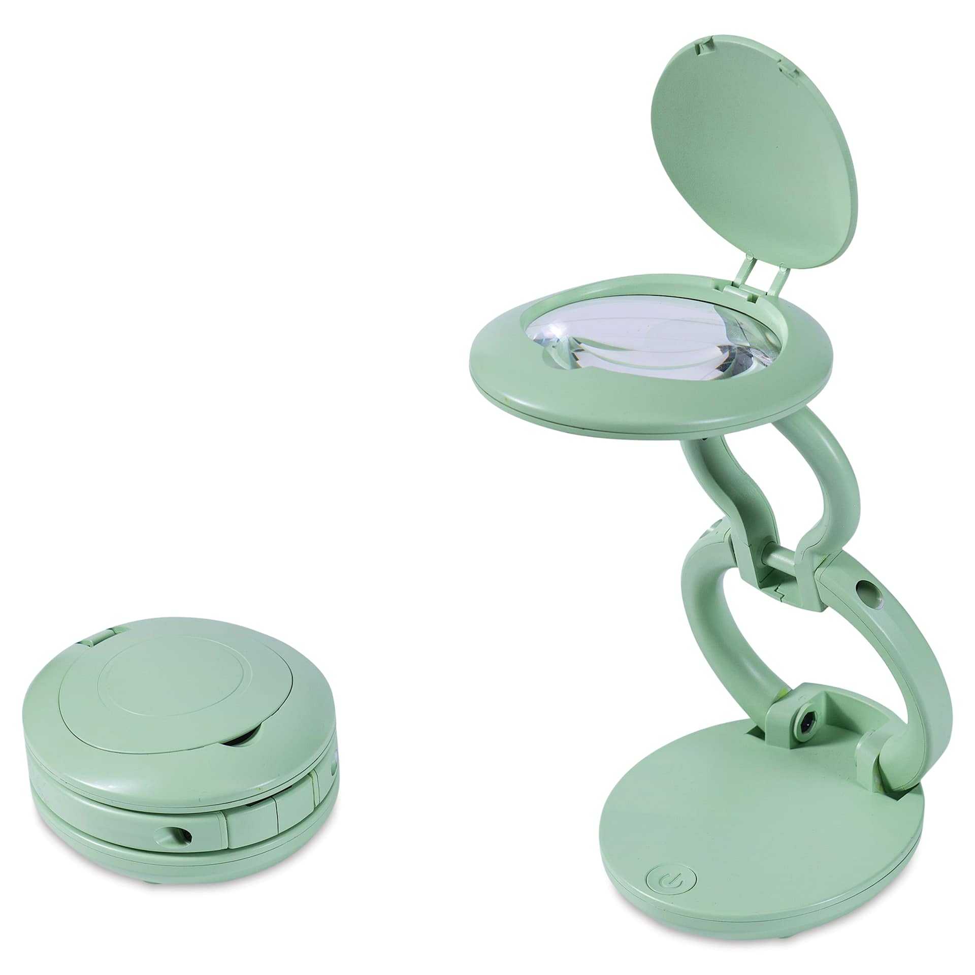 Daylight YoYo Magnifier Lamp - Green, compact and extended