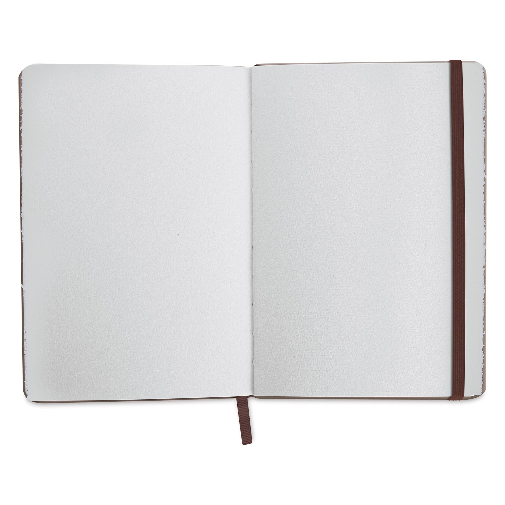 Etchr The Perfect Sketchbook with Deckle Edges - A5 Portrait, 5.8" x 8.3" Cold Press, 300 gsm, open