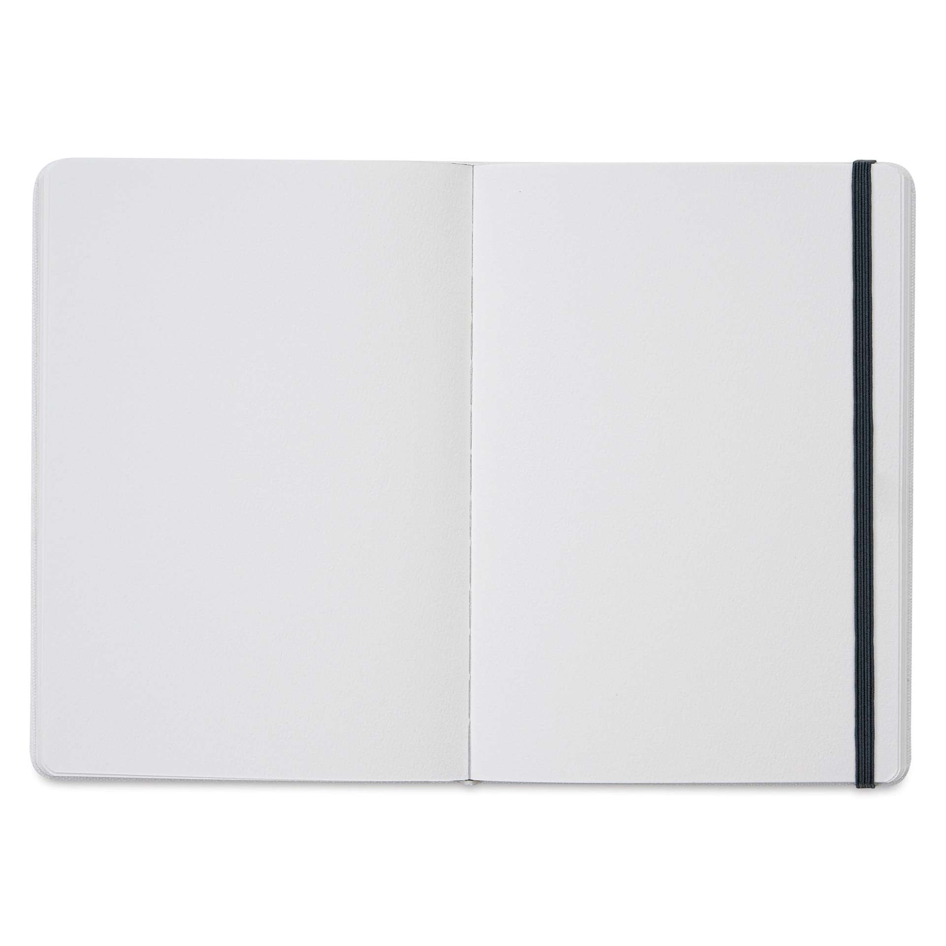 Etchr Mixed Media Hardbound Sketchbook - B5, 6.9" x 9.6" Cold Press, Portrait (open to show paper)