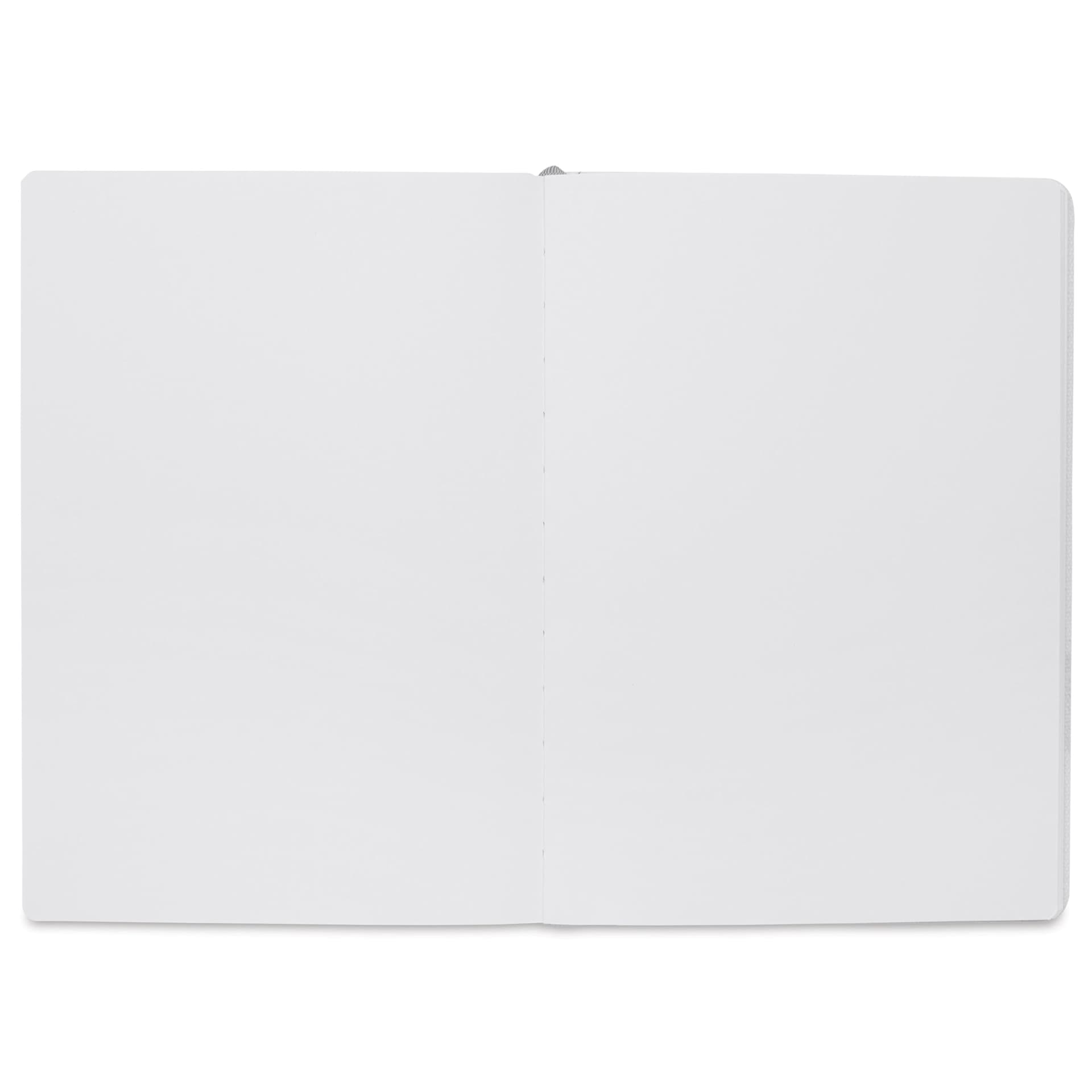 Etchr Mixed Media Hardbound Sketchbook - Hot Press, Portrait, 6.9" x 9.6", 100 lb, open