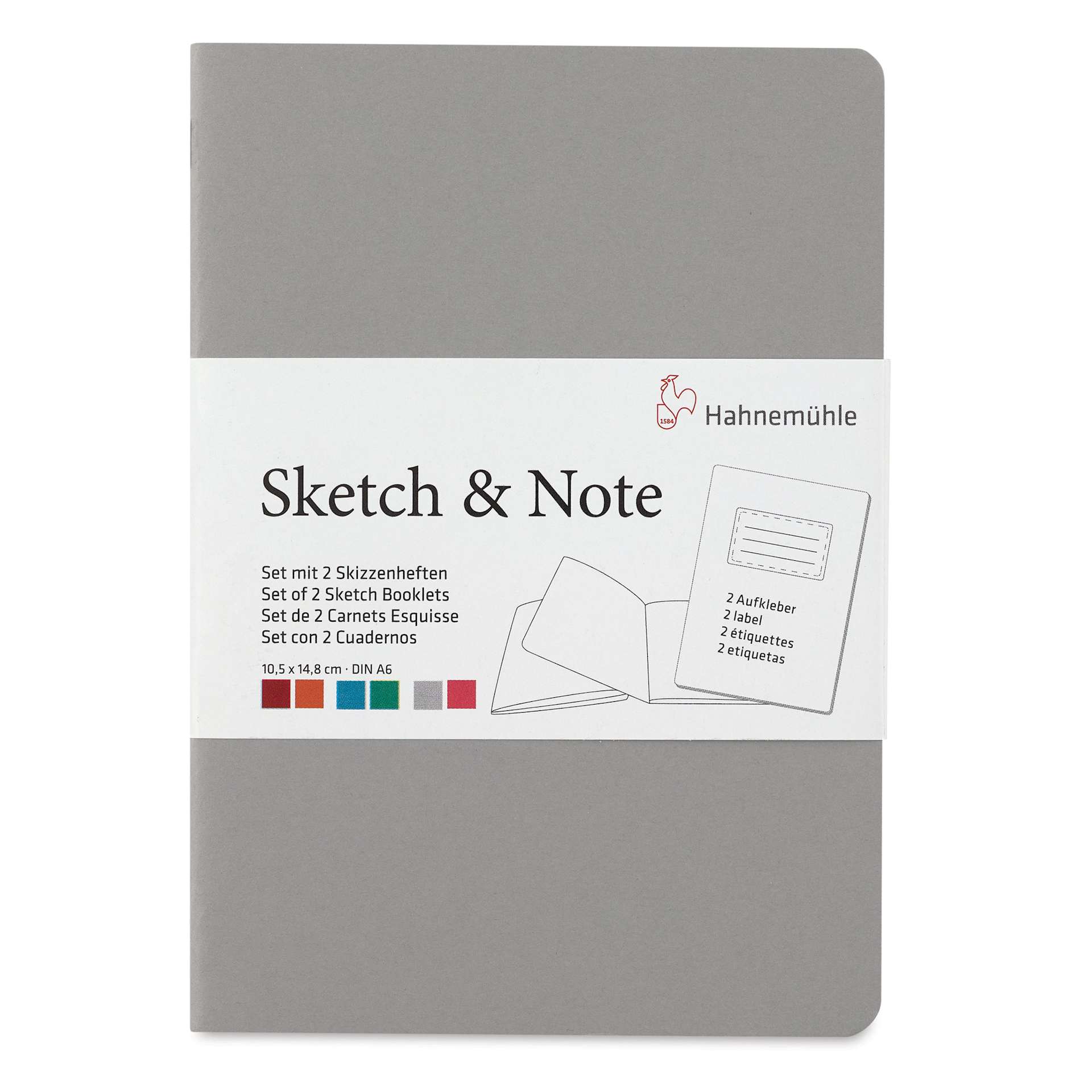 Hahnemühle Sketch and Note Booklets - Front of the Grey, 4.13" x 5.83" booklet