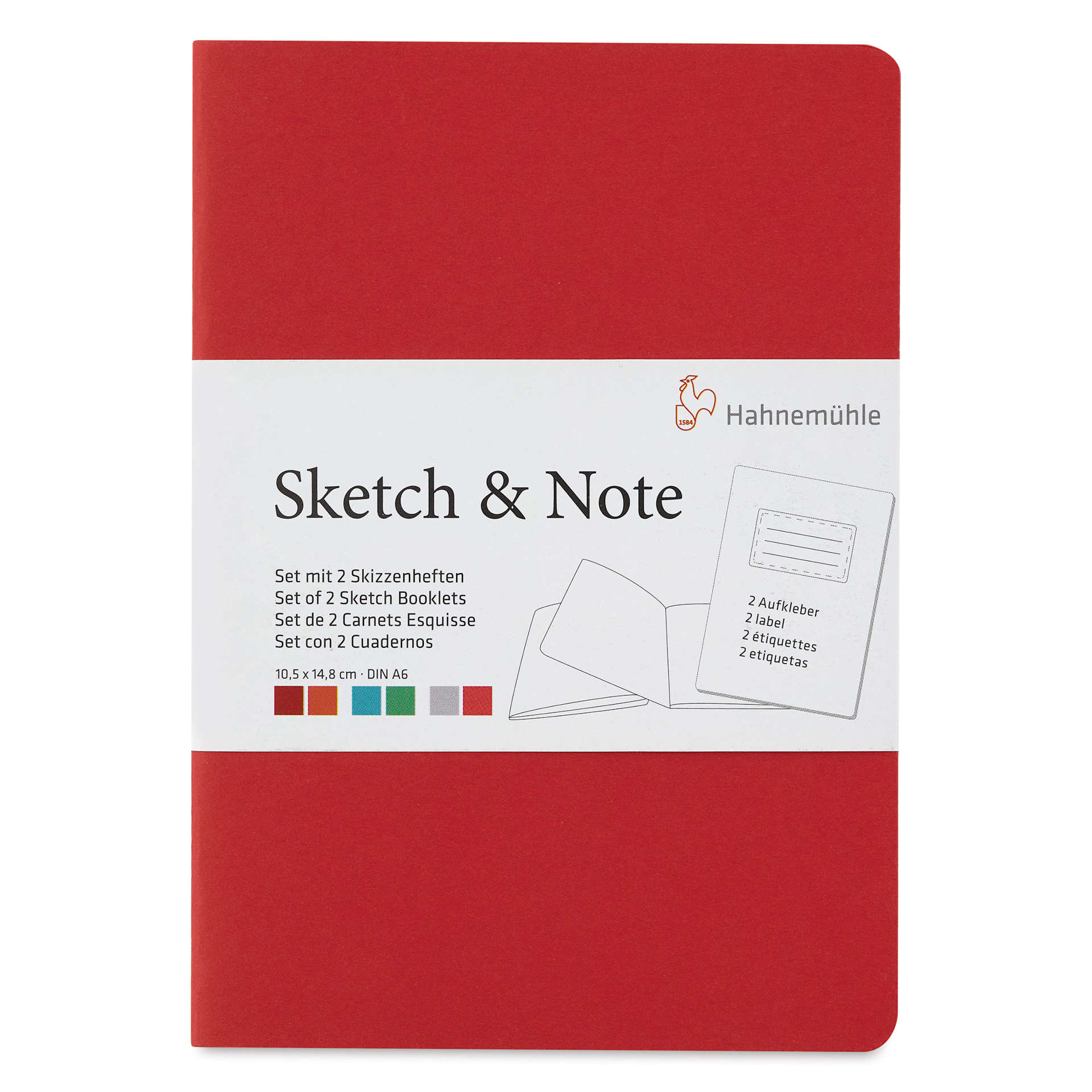 Hahnemühle Sketch and Note Booklets - Front of the Red, 4.13" x 5.83" booklet