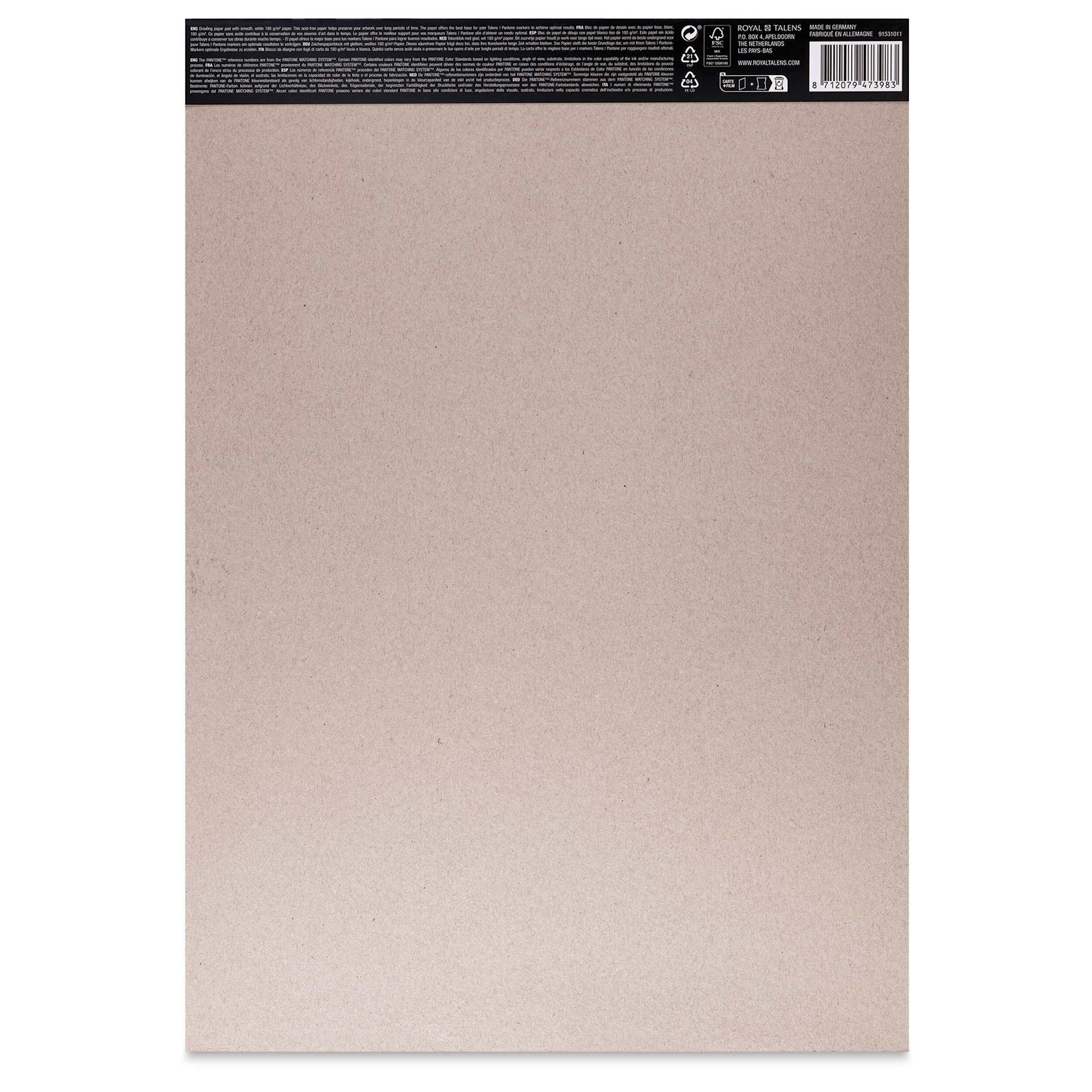 Talens Pantone Art Pad - 11-3/4" x 16-1/2", 20 Sheets, back