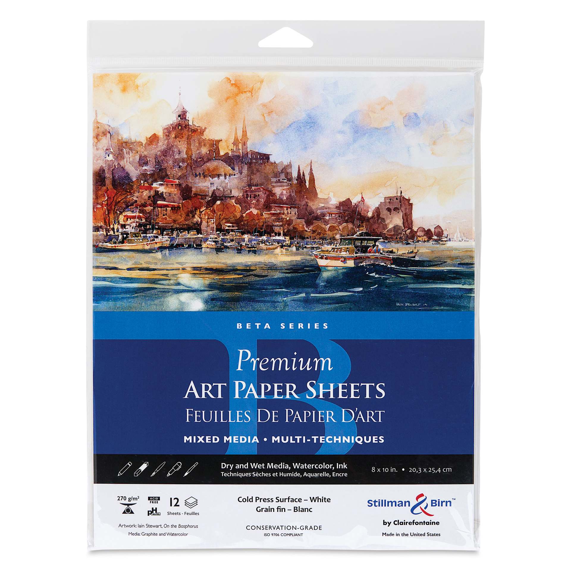 Stillman & Birn Beta Series Art Paper - 8" x 10", front of the packaging

