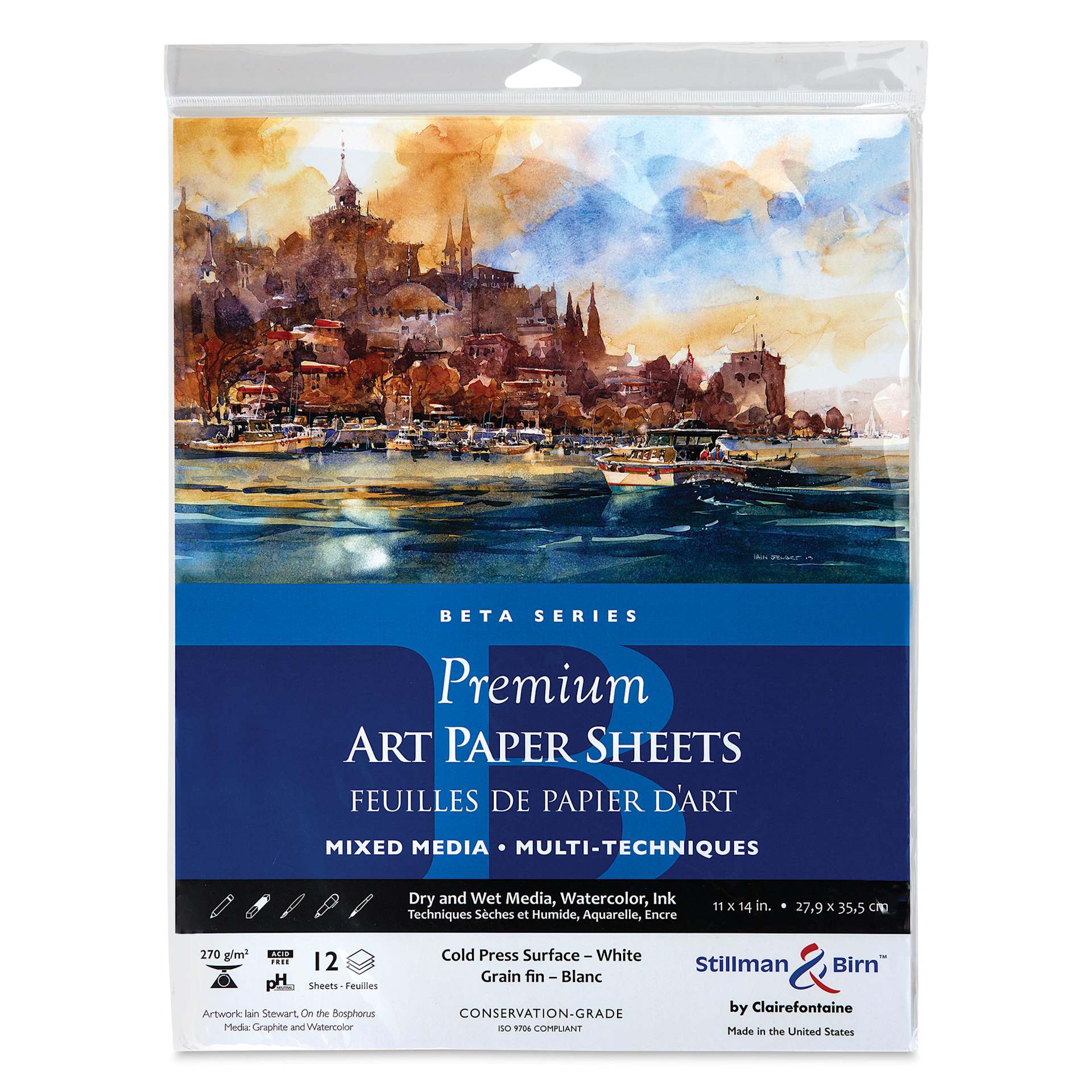 Stillman & Birn Alpha Series Art Paper - 11" x 14", front of the packaging
