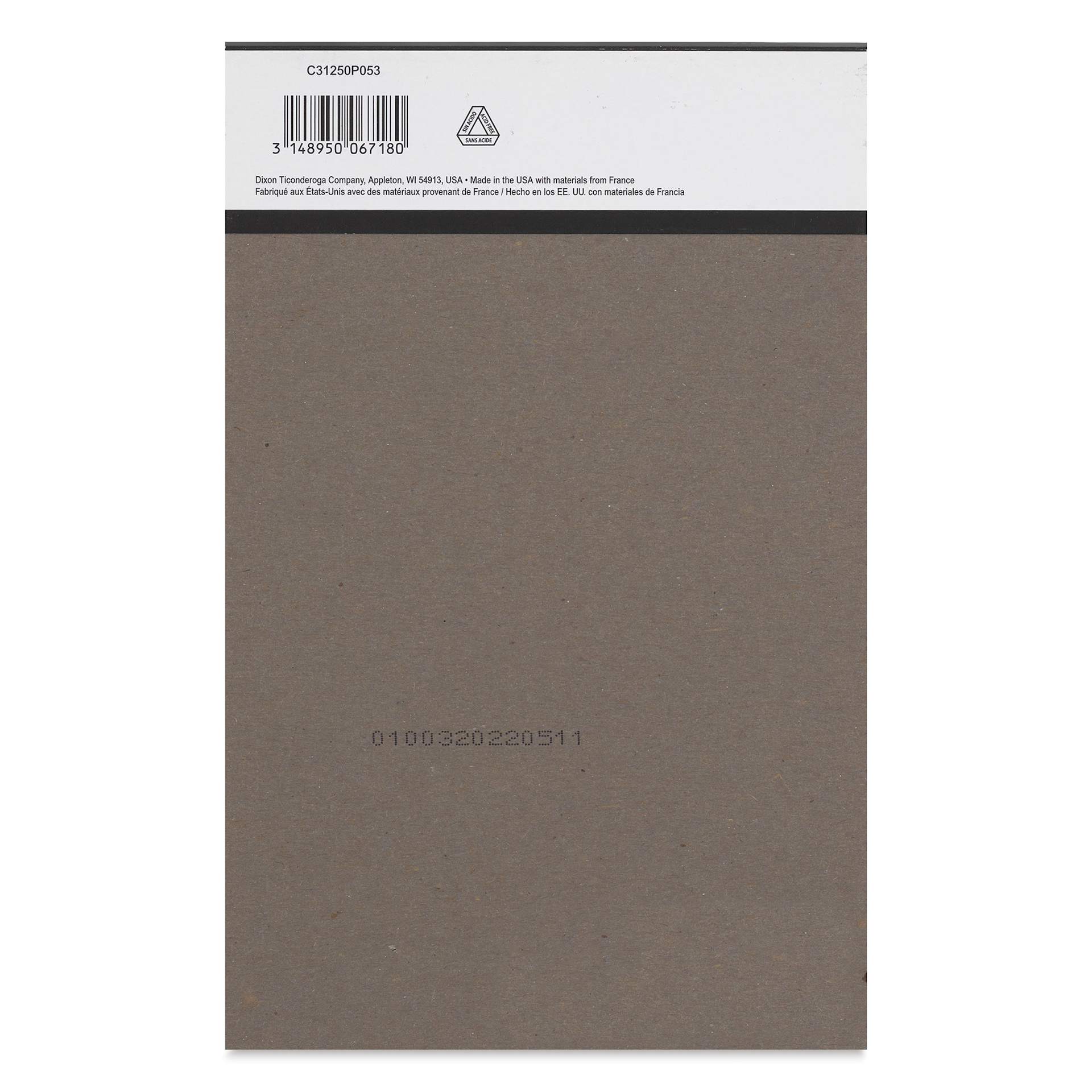 Canson Graduate Black Drawing Pad - 5-1/2" x 8-1/2", back cover