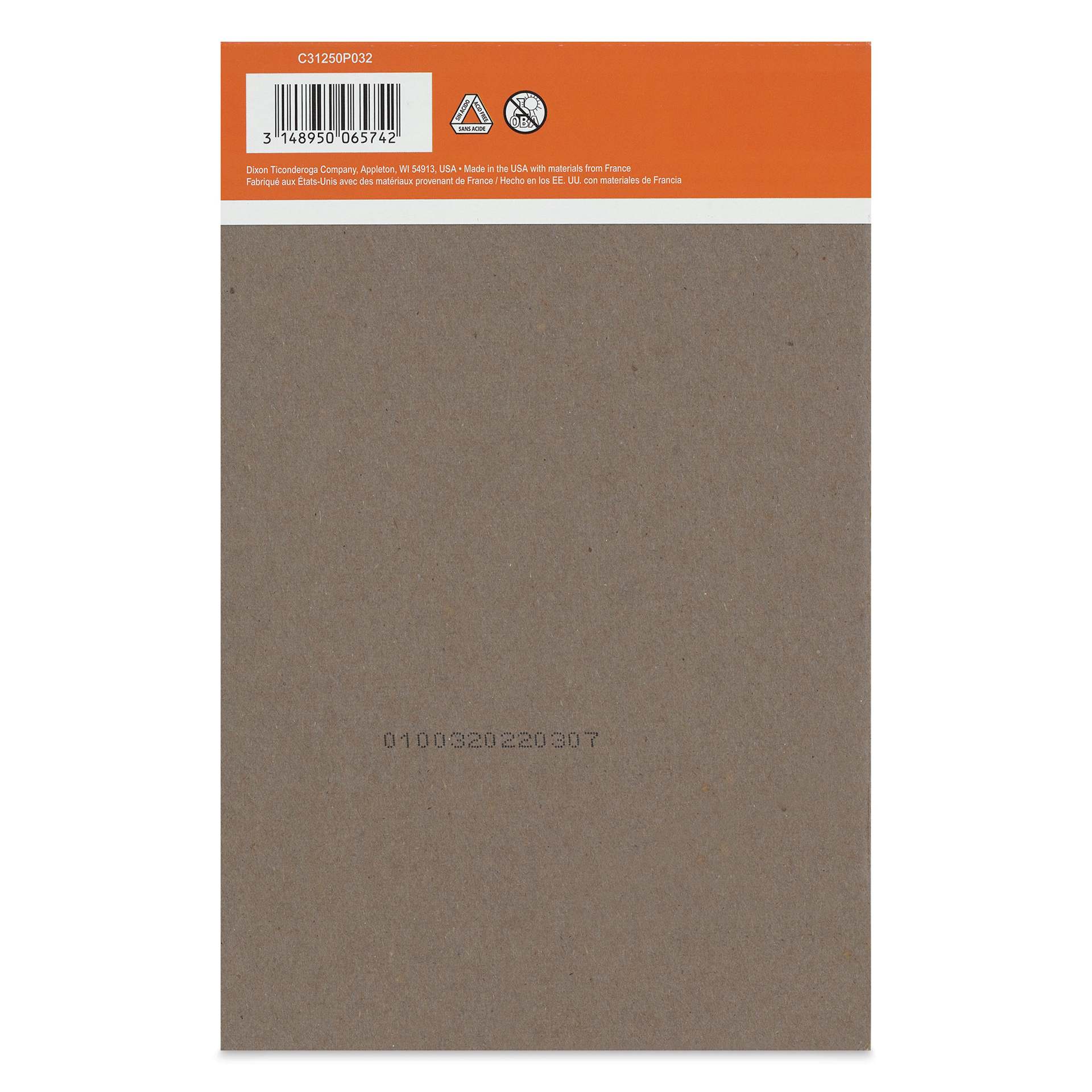 Canson Graduate Sketch Pad - 5-1/2" x 8-1/2", back cover