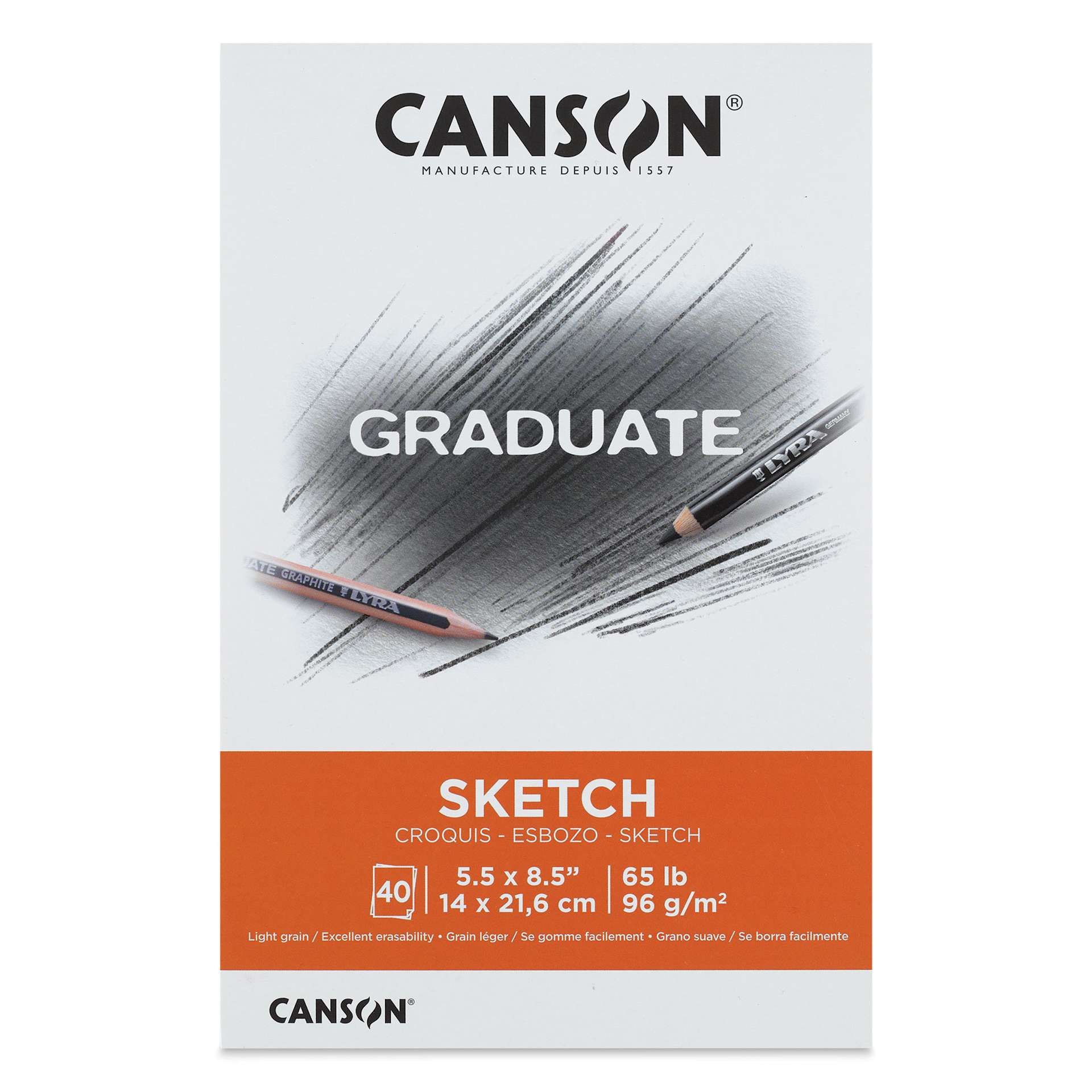 Canson Graduate Sketch Pad - 5-1/2" x 8-1/2", front cover