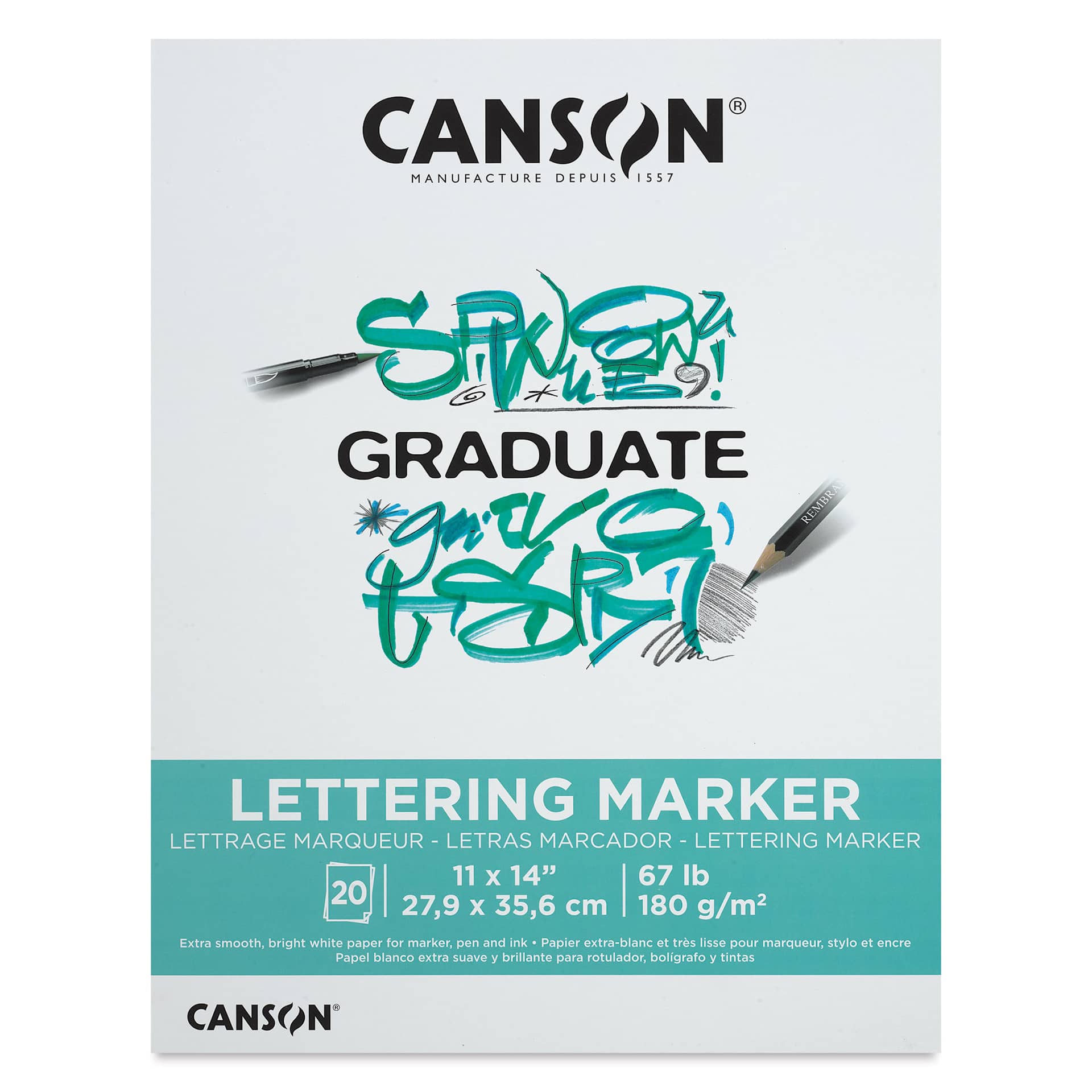 Canson Graduate Lettering Marker Pad - 11" x 14", front cover