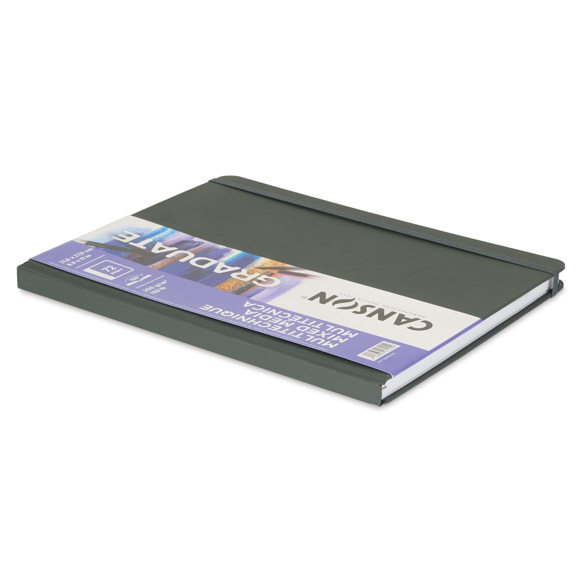 Canson Graduate Mixed Media Book - 8-1/2" x 11" White paper pad laid flat