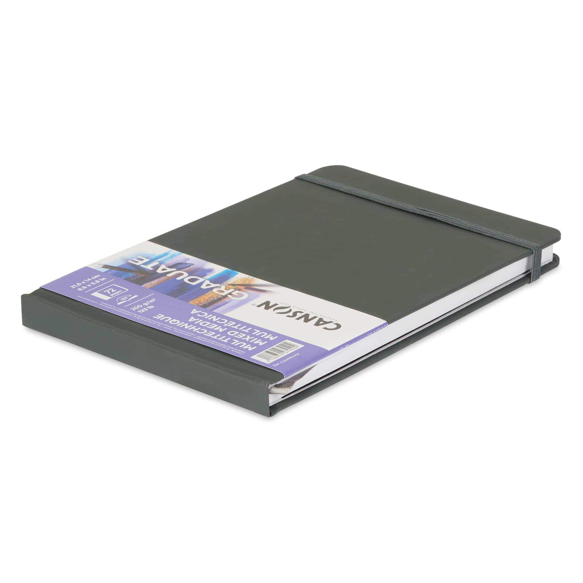 Canson Graduate Mixed Media Book - 8-1/2" x 5-1/2" White paper pad laid flat