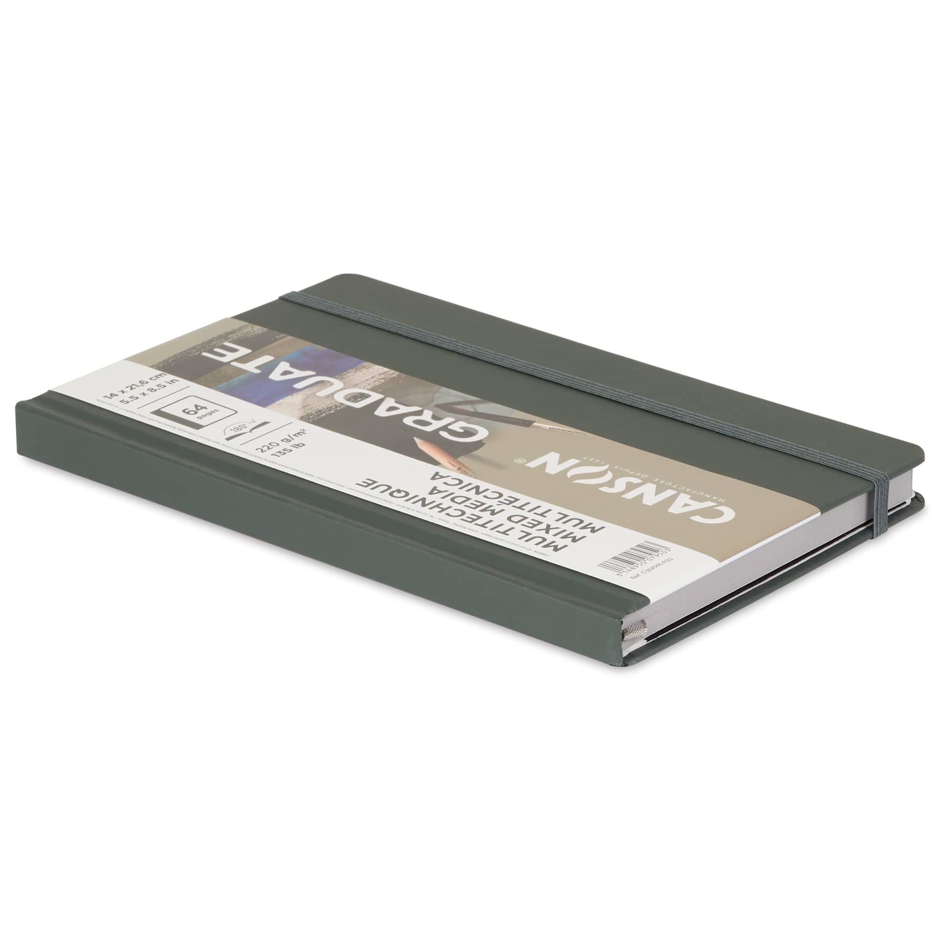 Canson Graduate Mixed Media Book - Gray paper pad laid flat