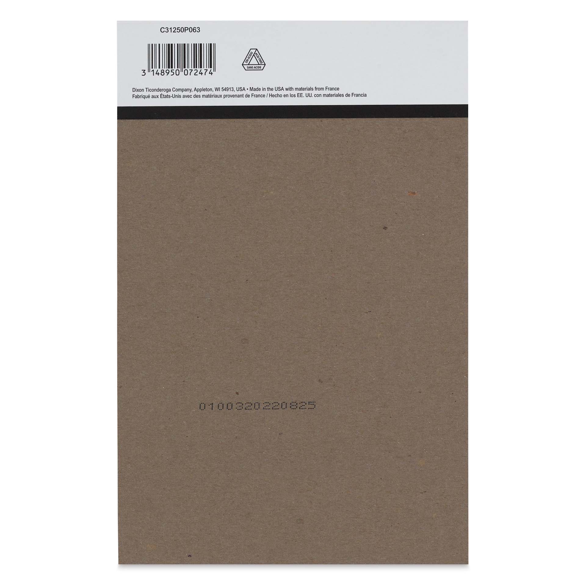 Canson Graduate Black Mixed Media Pad - 5-1/2" x 8-1/2", back cover