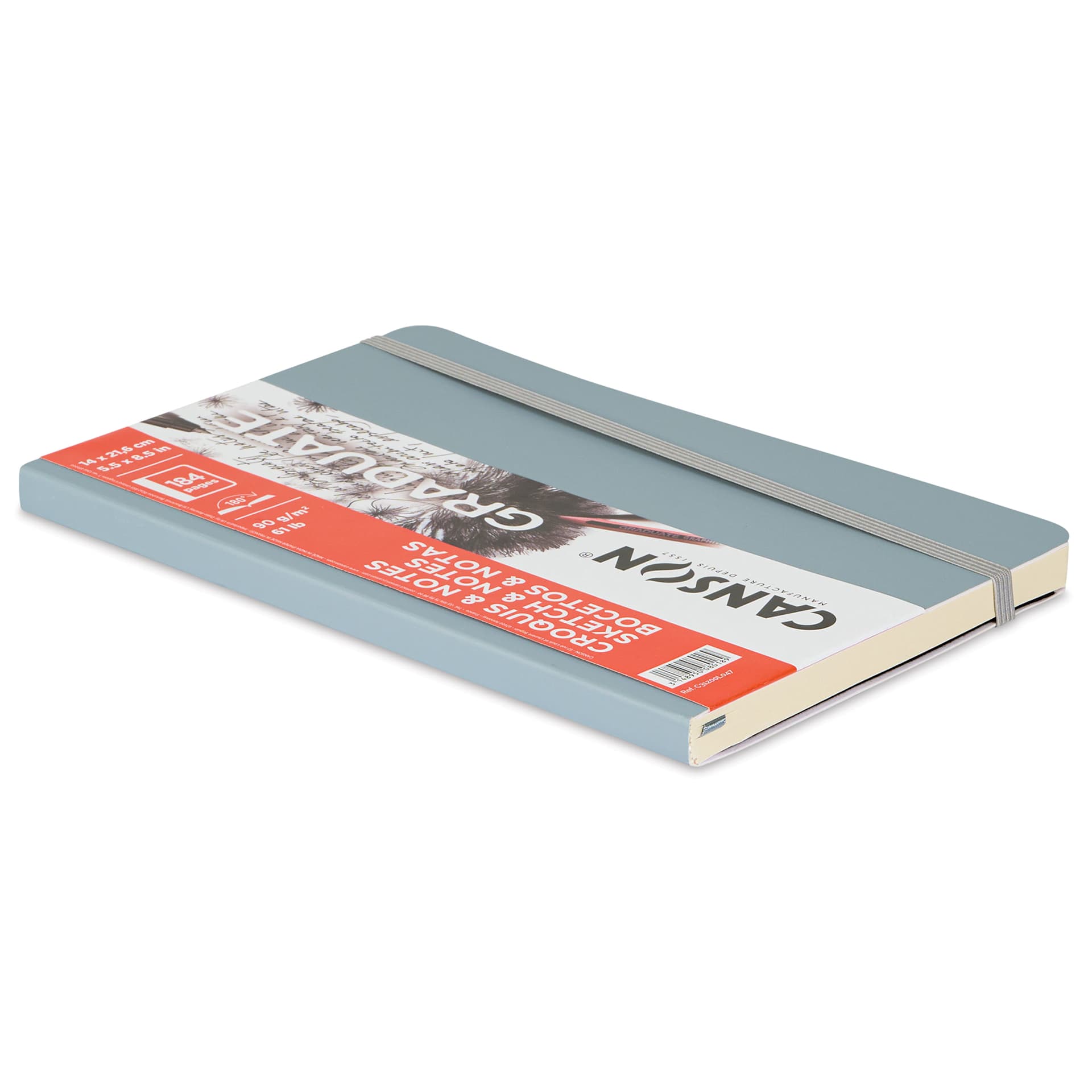 Canson Graduate Sketch and Note Softcover Book - Light Gray pad laid flat