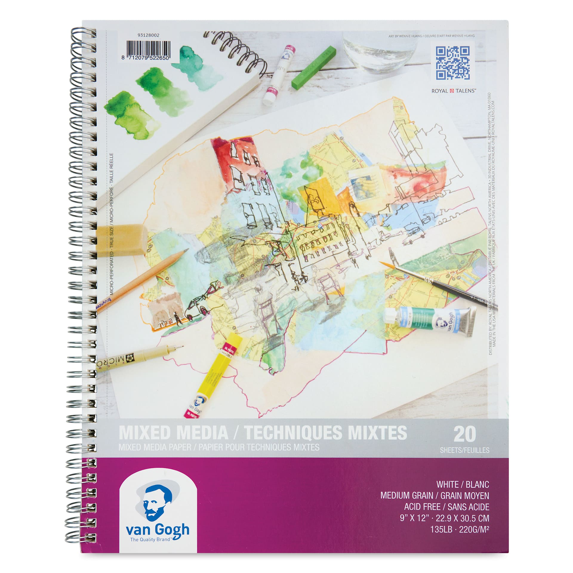 Van Gogh Mixed Media Pad - 9" x 12", front cover