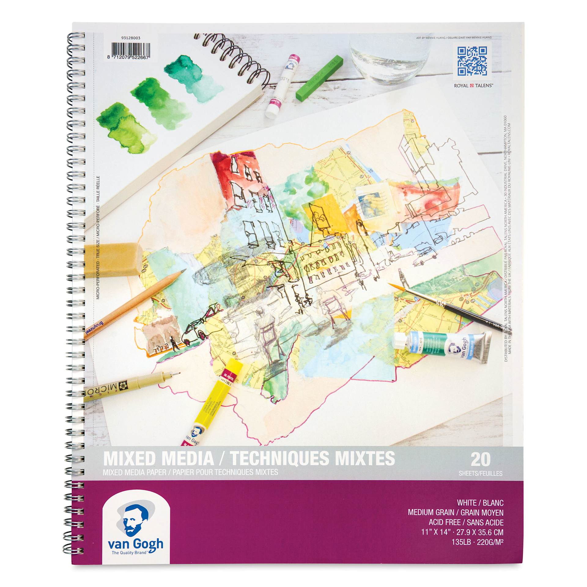 Van Gogh Mixed Media Pad - 11" x 14", front cover